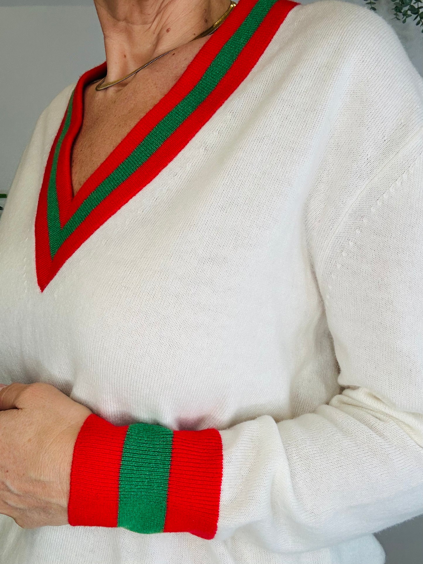 Cashmere Blend Cricket Jumper - Size M