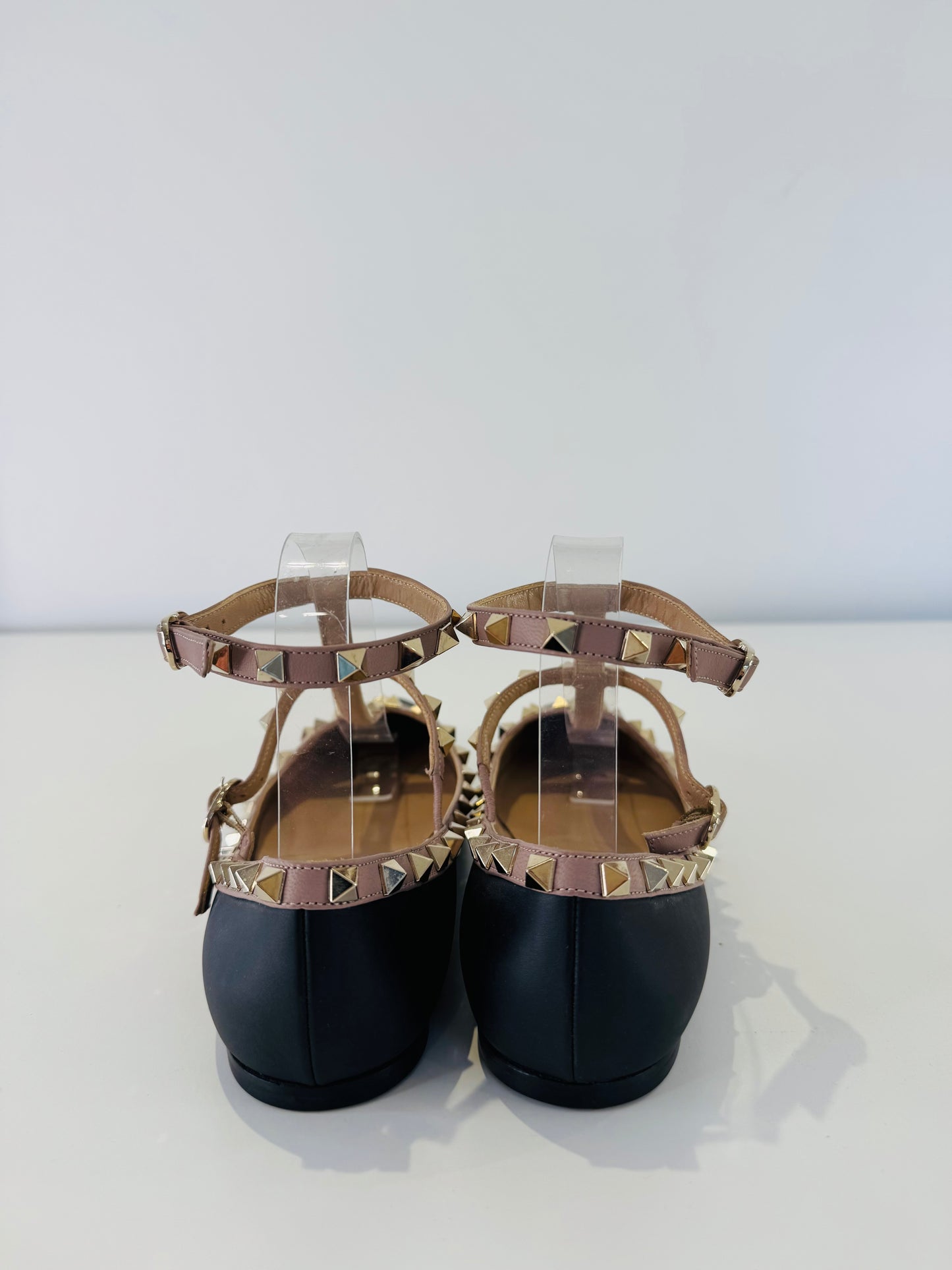 Rockstud Leather Flats - Size 39.5
