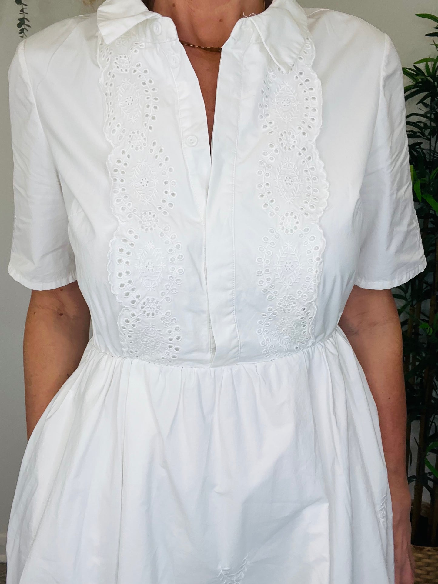 Broderie Midi Dress - Size 10