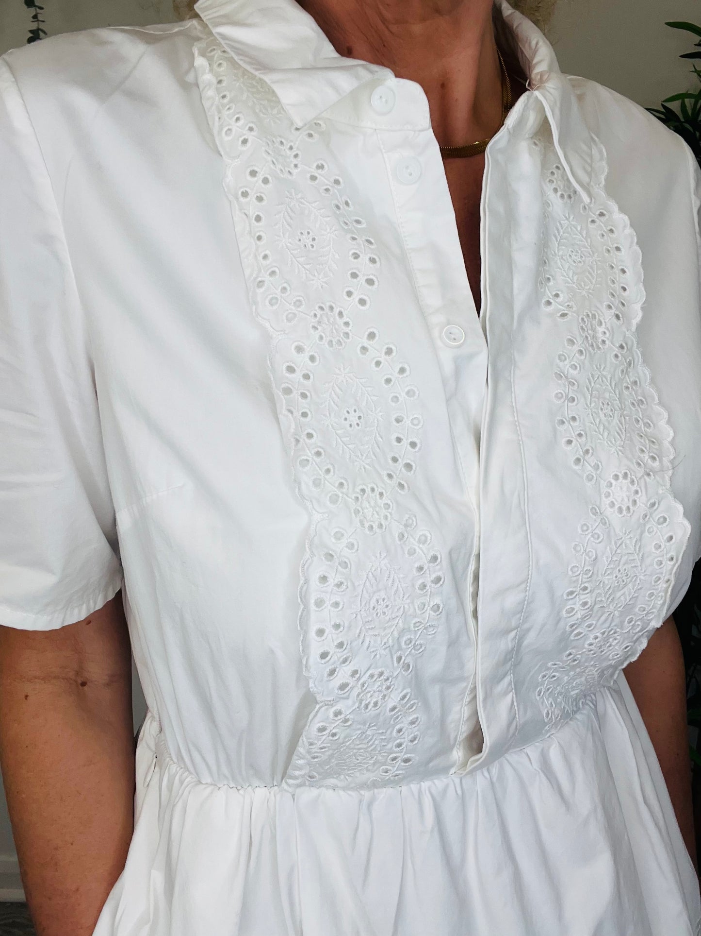 Broderie Midi Dress - Size 10