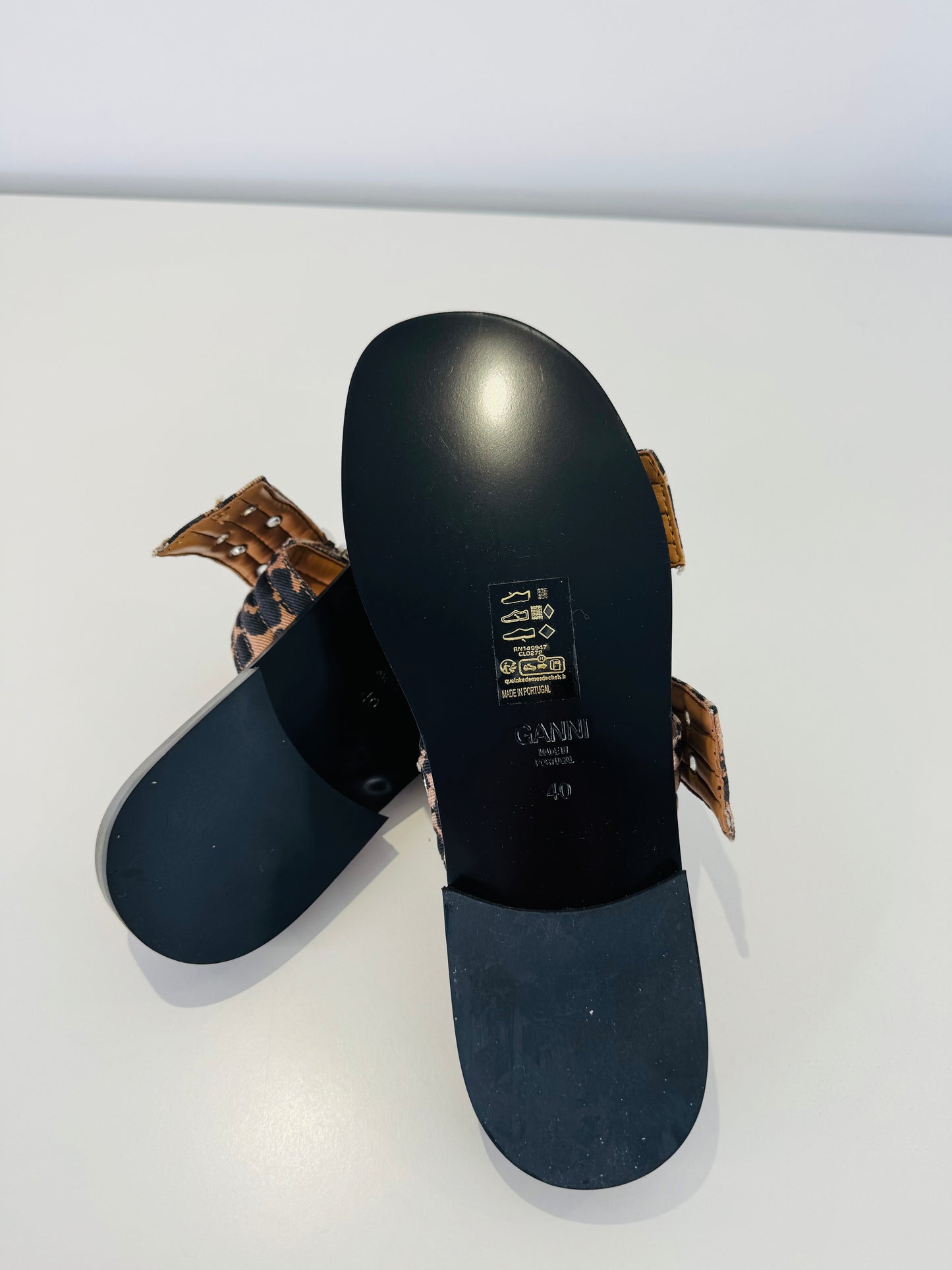 Leopard Print Sandals - Size 40