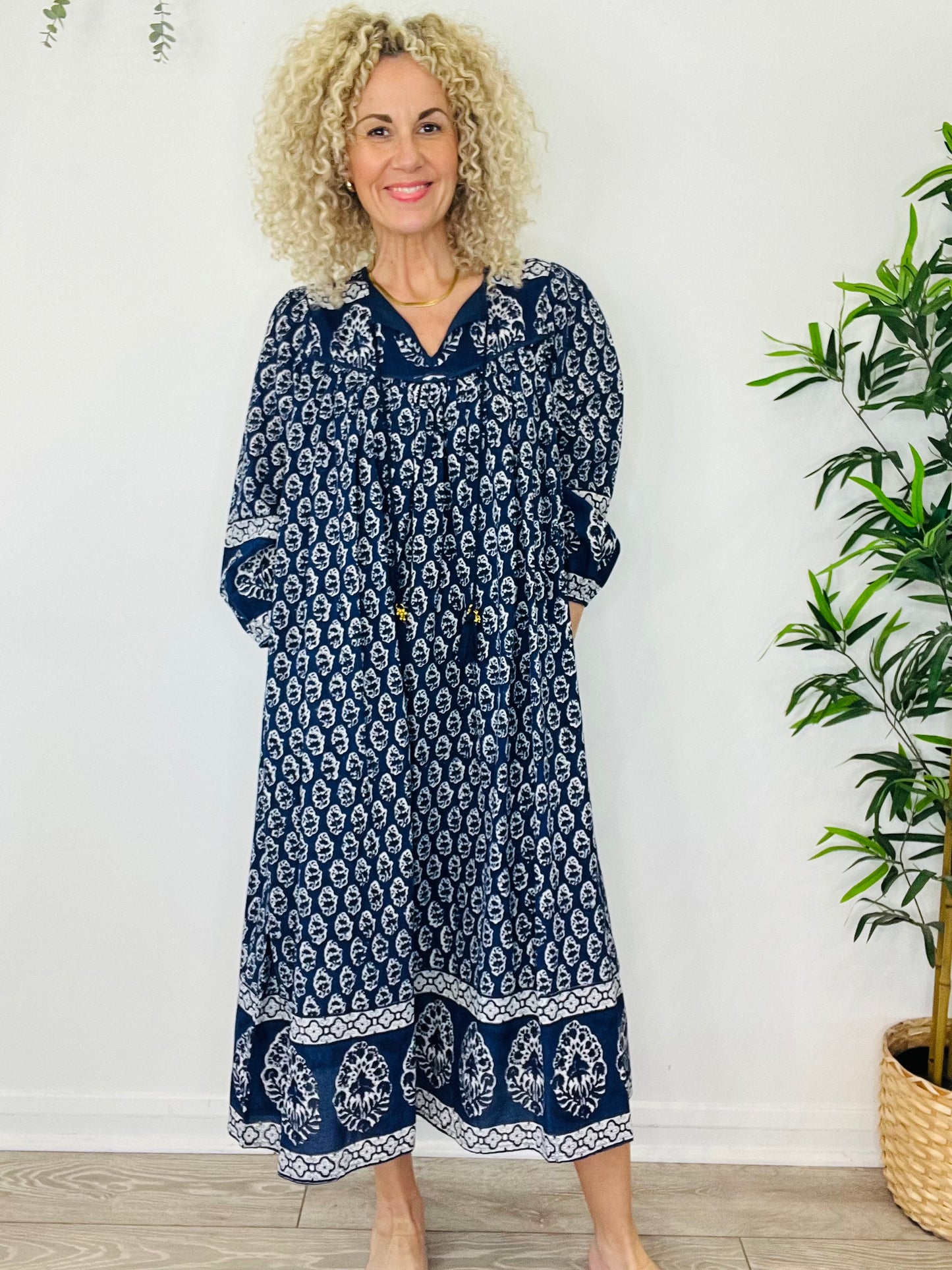 Patterned Cotton Dress - Size 12
