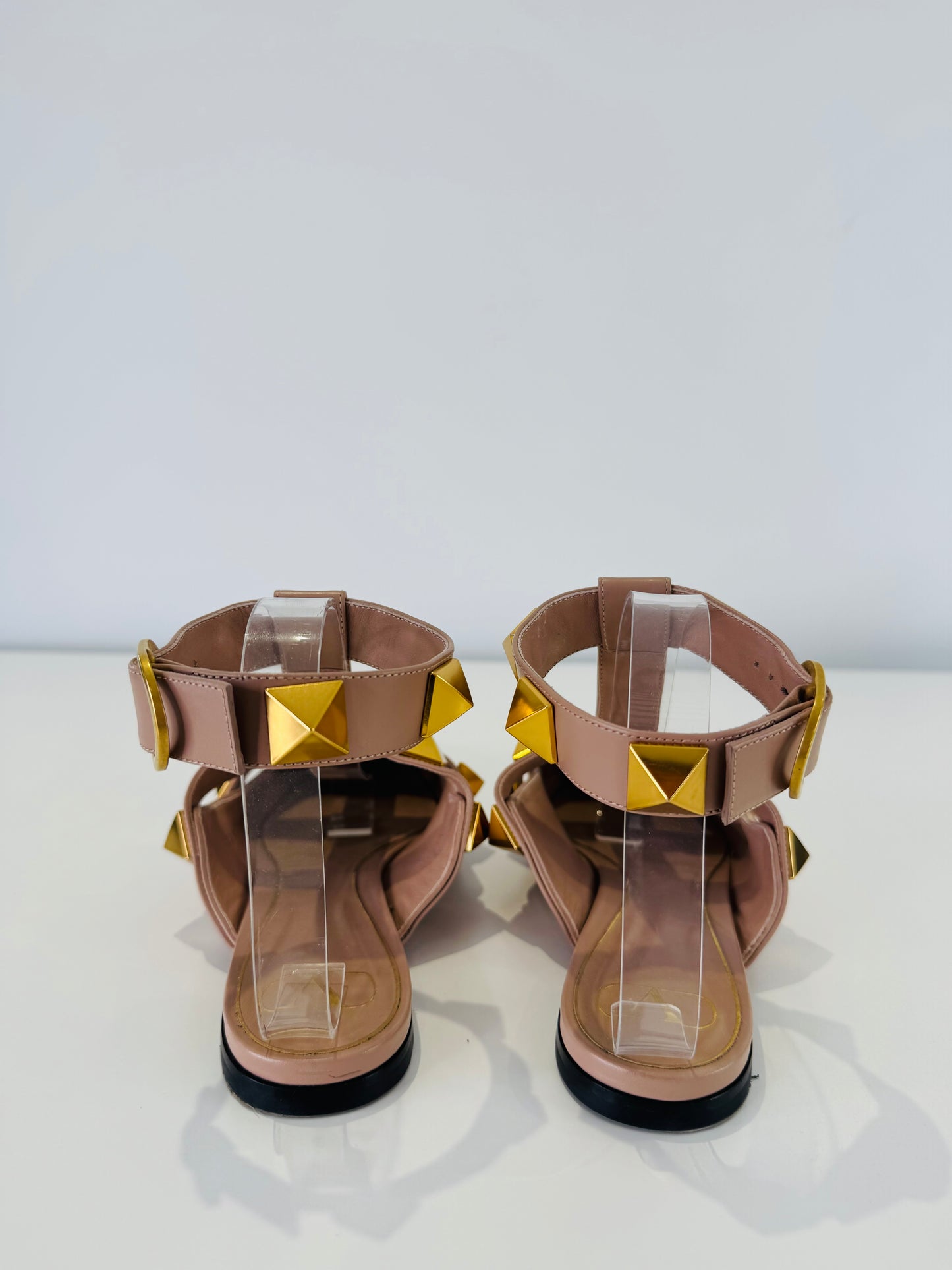 Roman Rockstud Leather Mules - Size 40