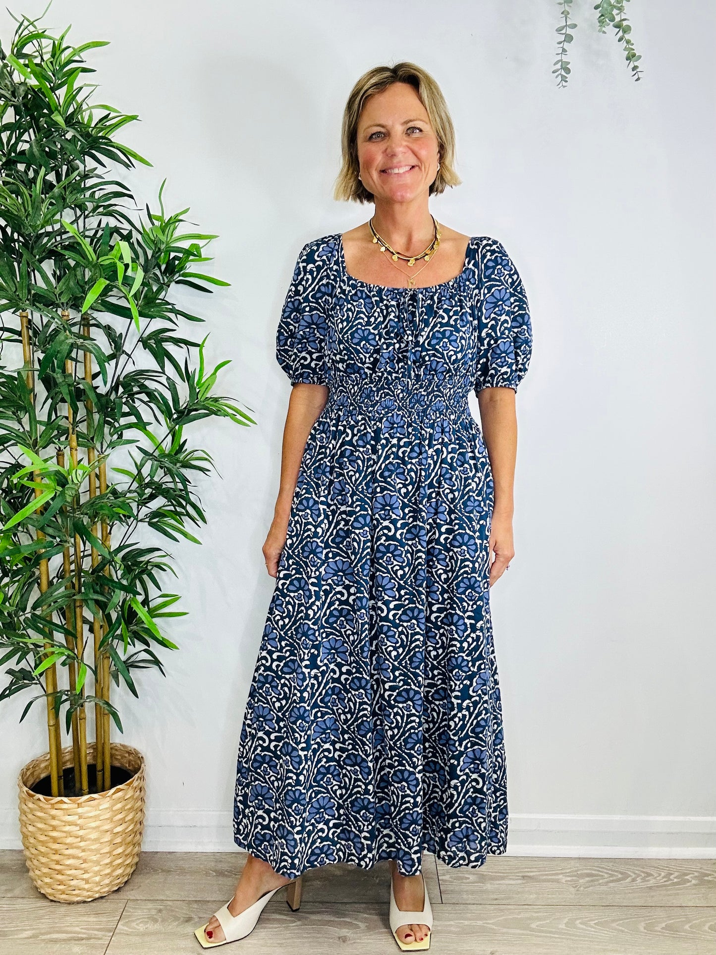 Patterned Maxi Dress - Size L