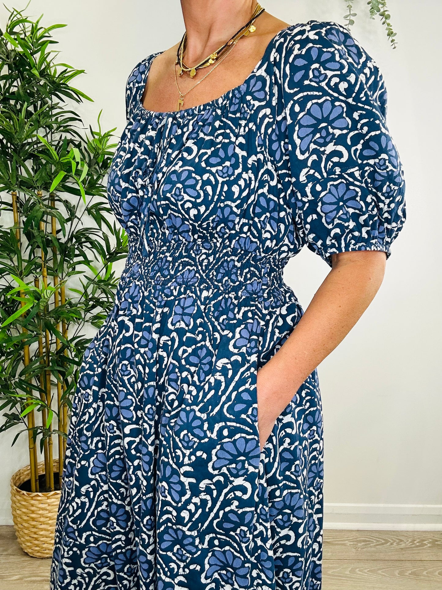 Patterned Maxi Dress - Size L