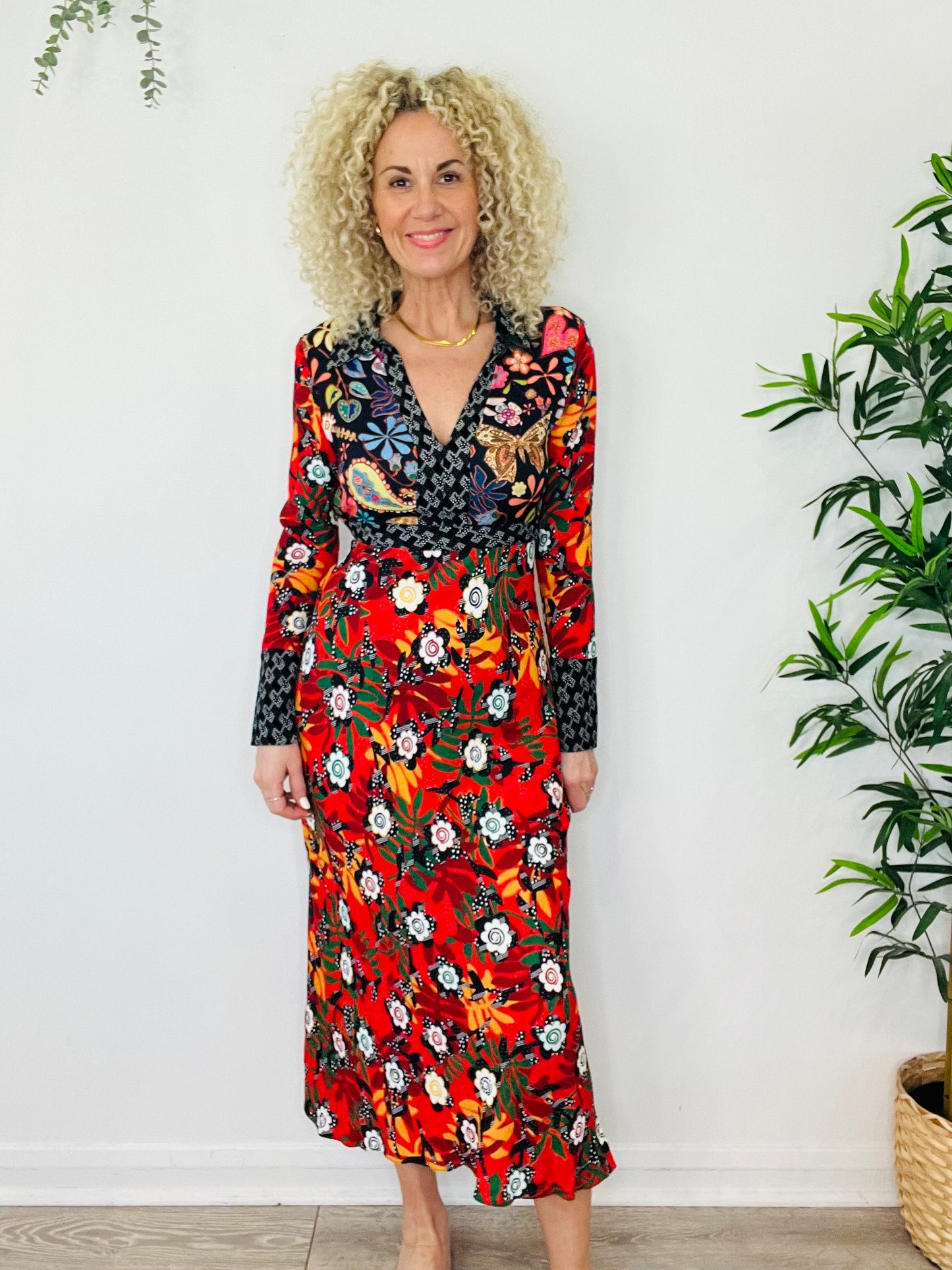 Patterned Thelma Dress - Size S
