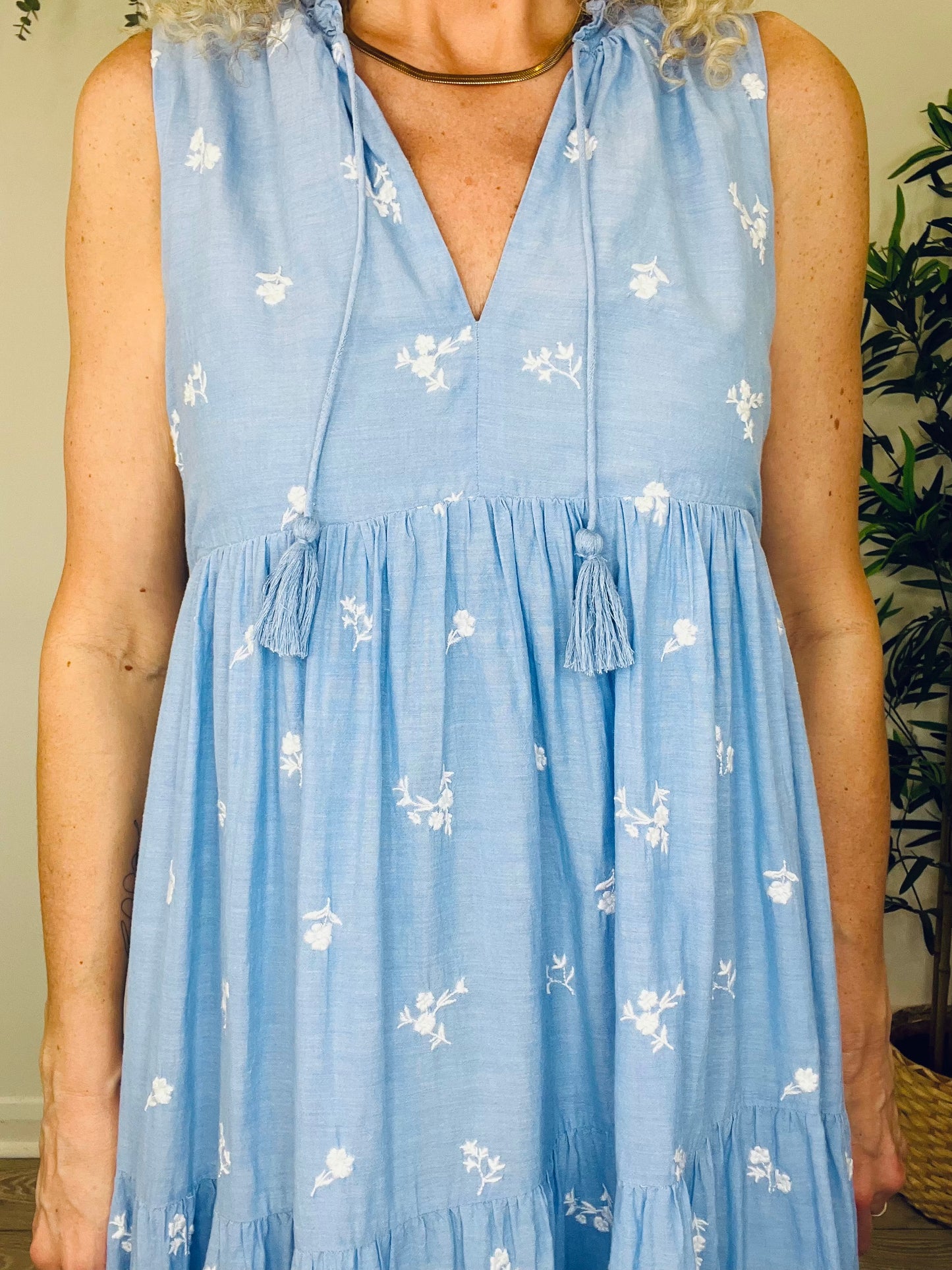 Embroidered Maxi Dress - Size 40