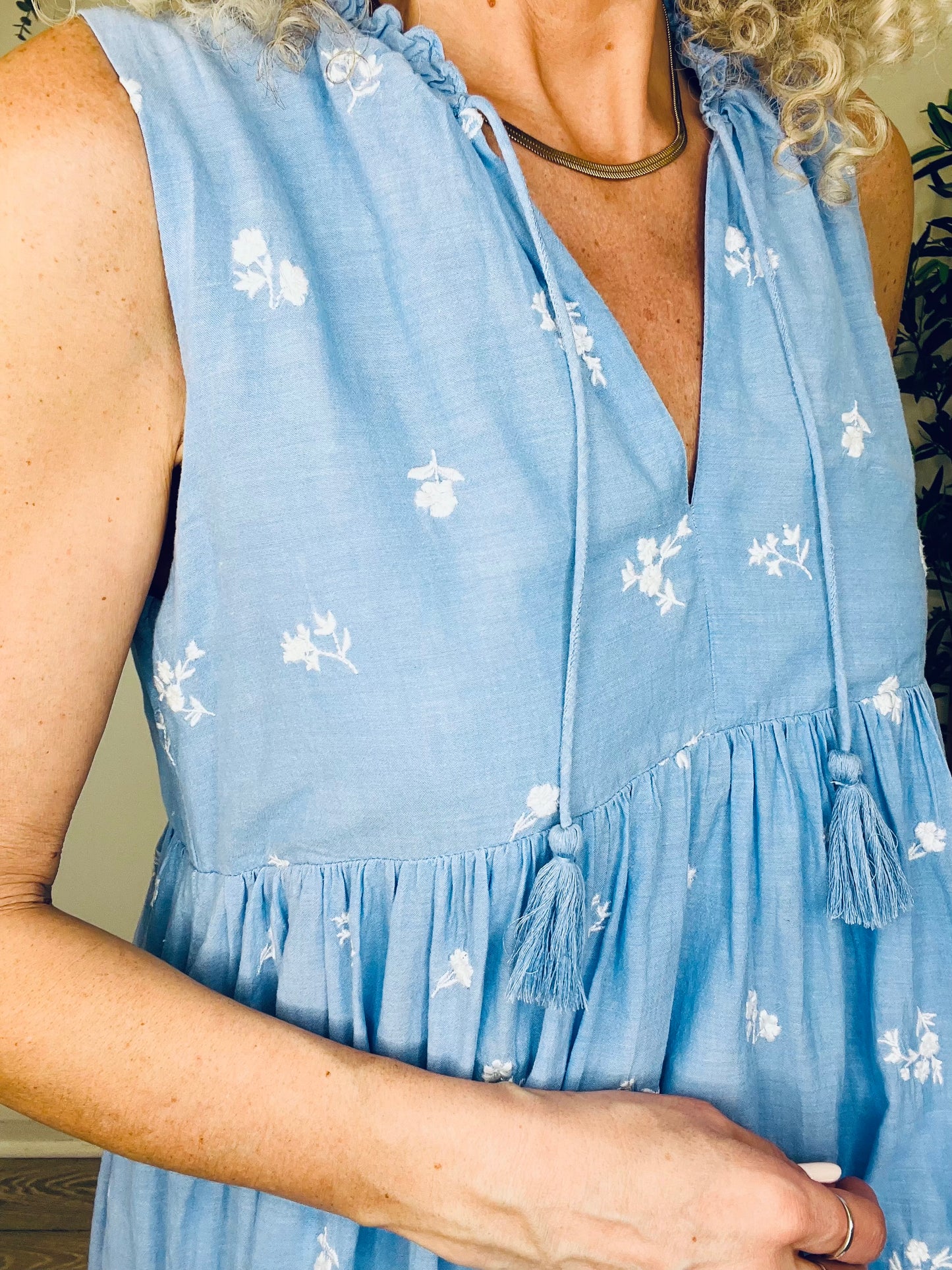 Embroidered Maxi Dress - Size 40