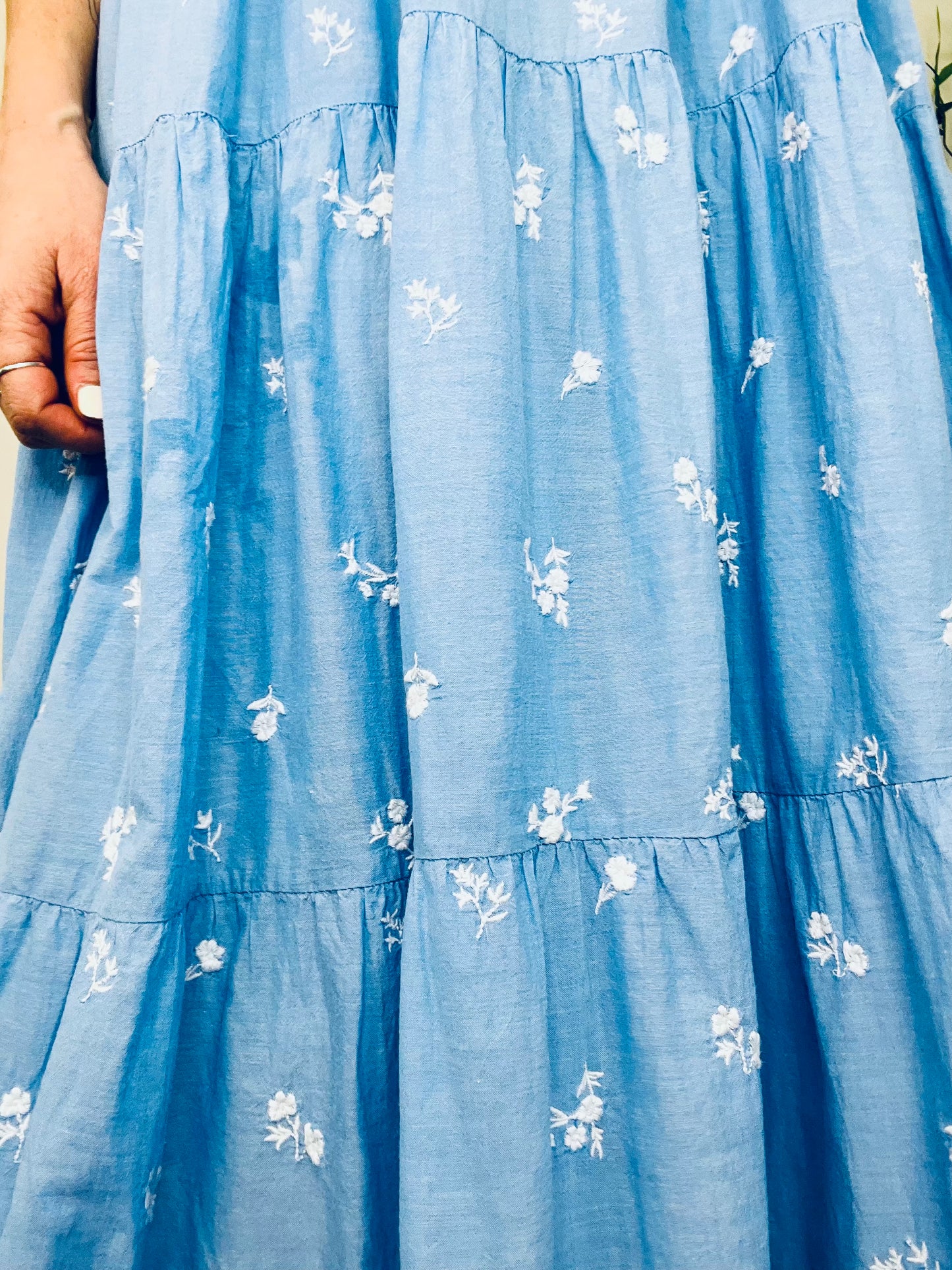 Embroidered Maxi Dress - Size 40
