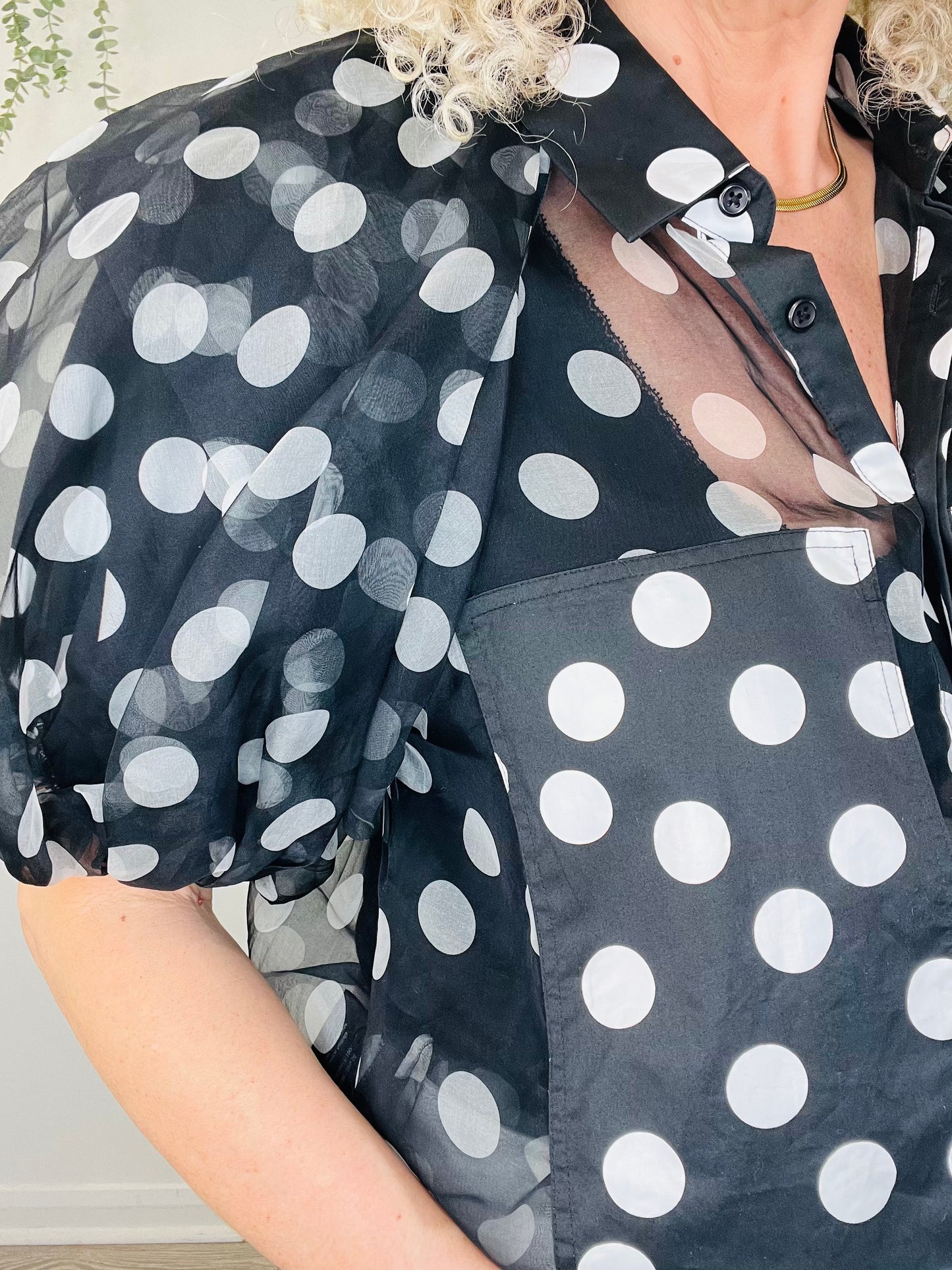 Polka Dot Sheer Blouse - Size 1