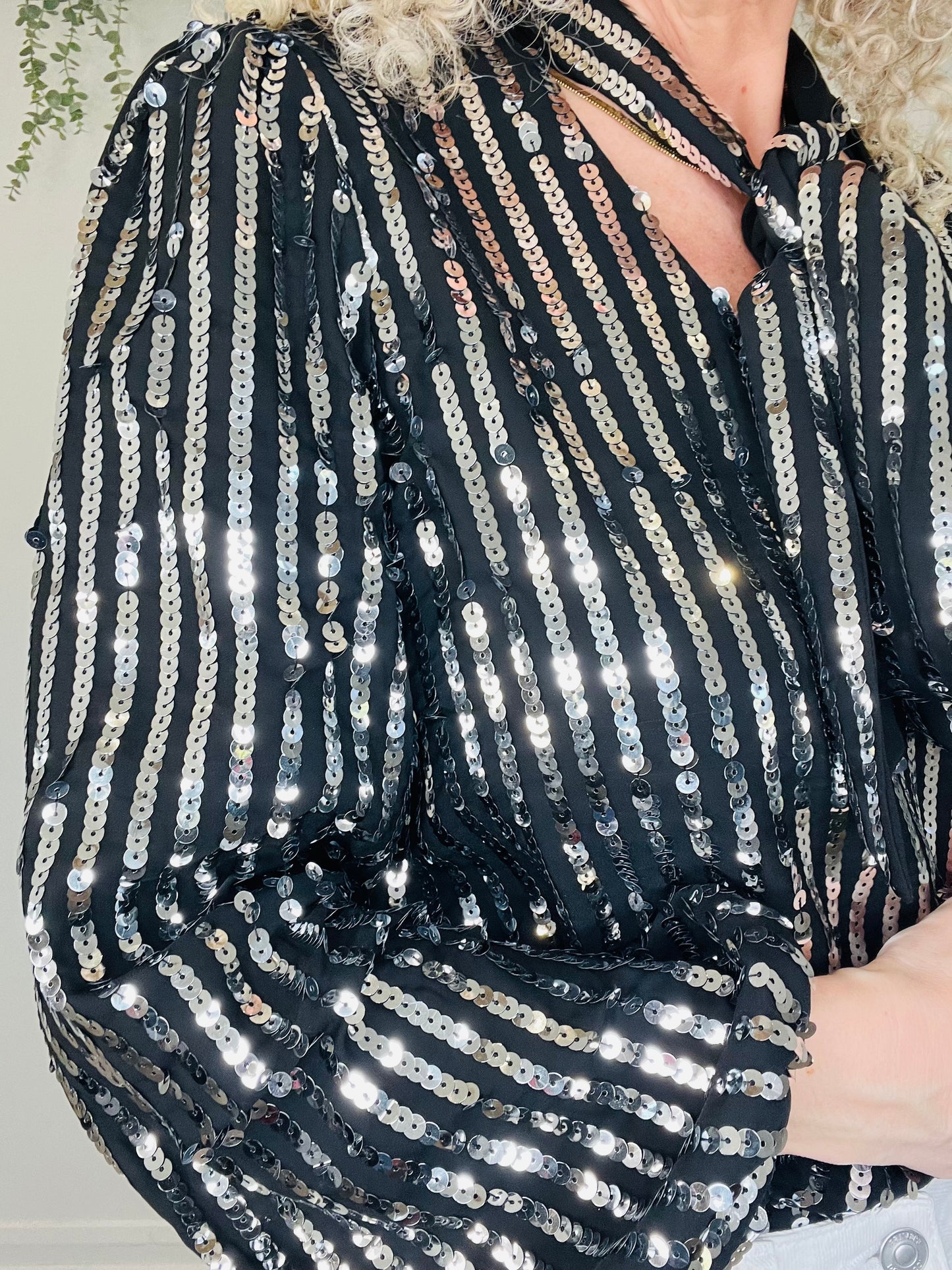 Sequin Moss Blouse - Size M