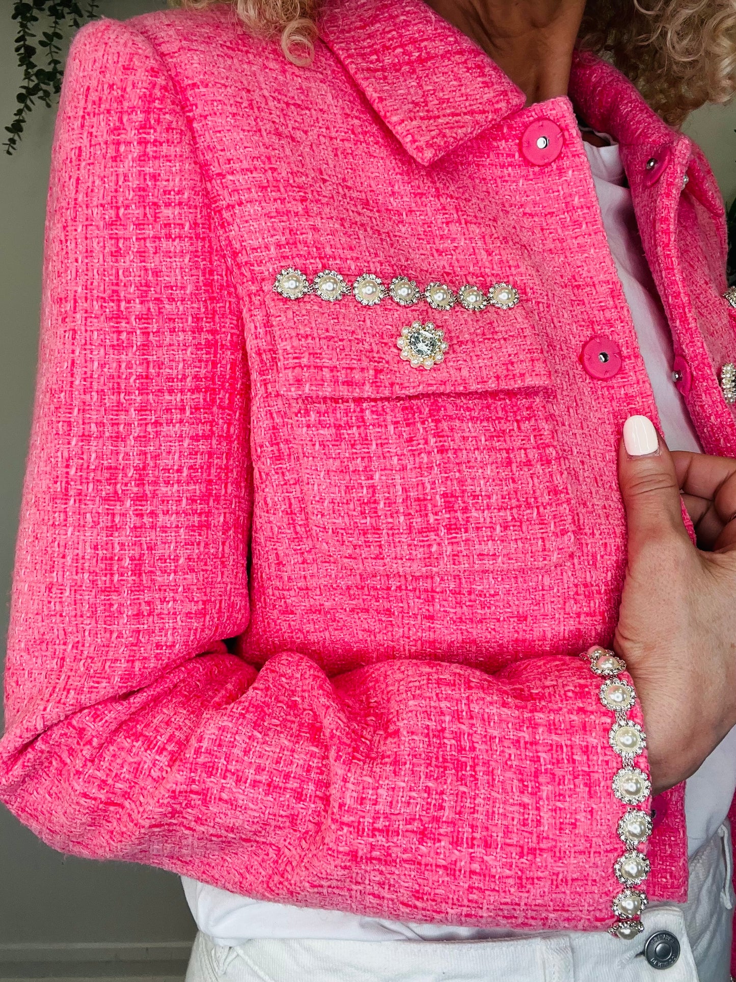 Cropped Boucle Jacket - Size 10