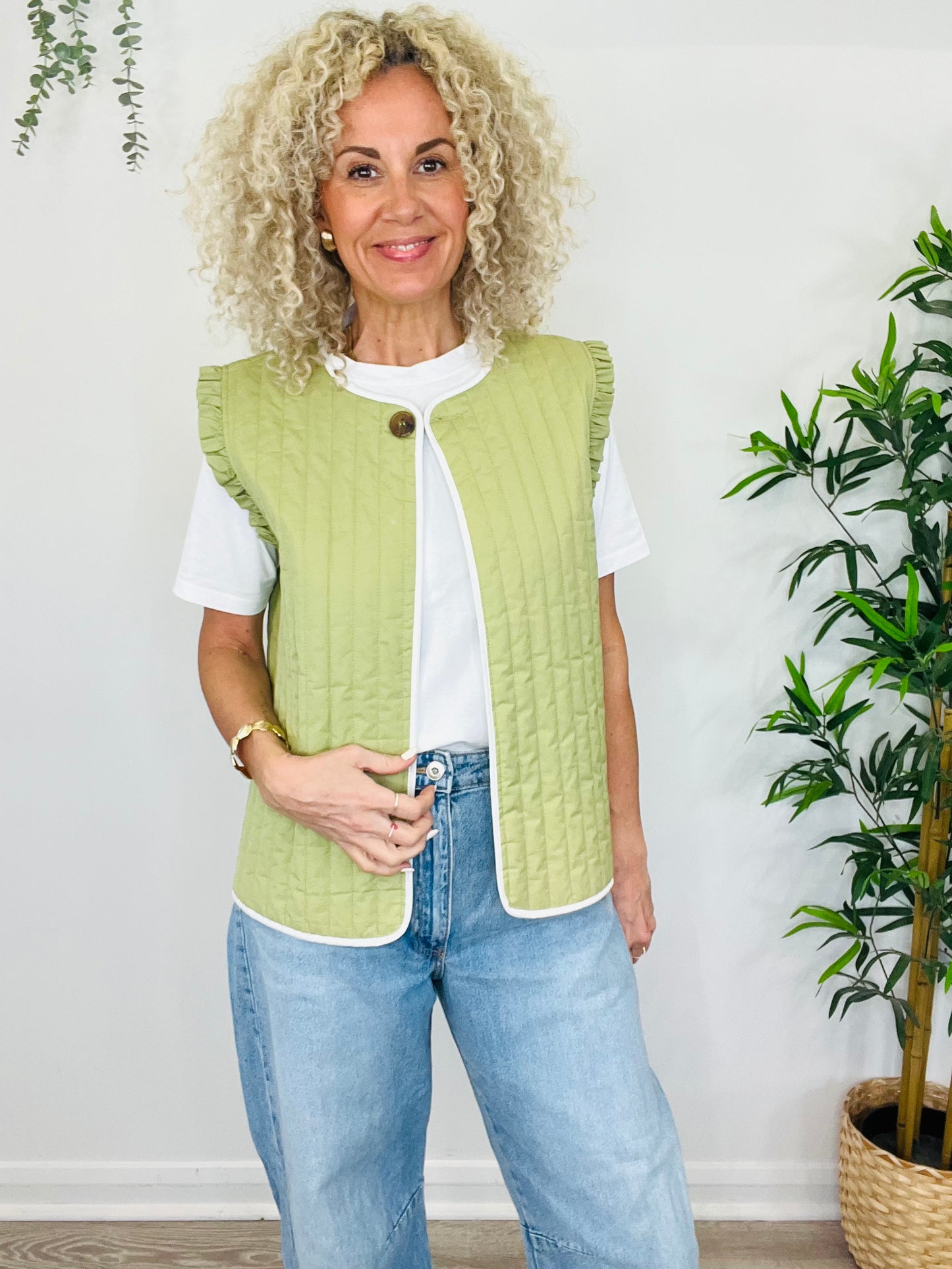 Frill Sleeve Gilet - Size 38