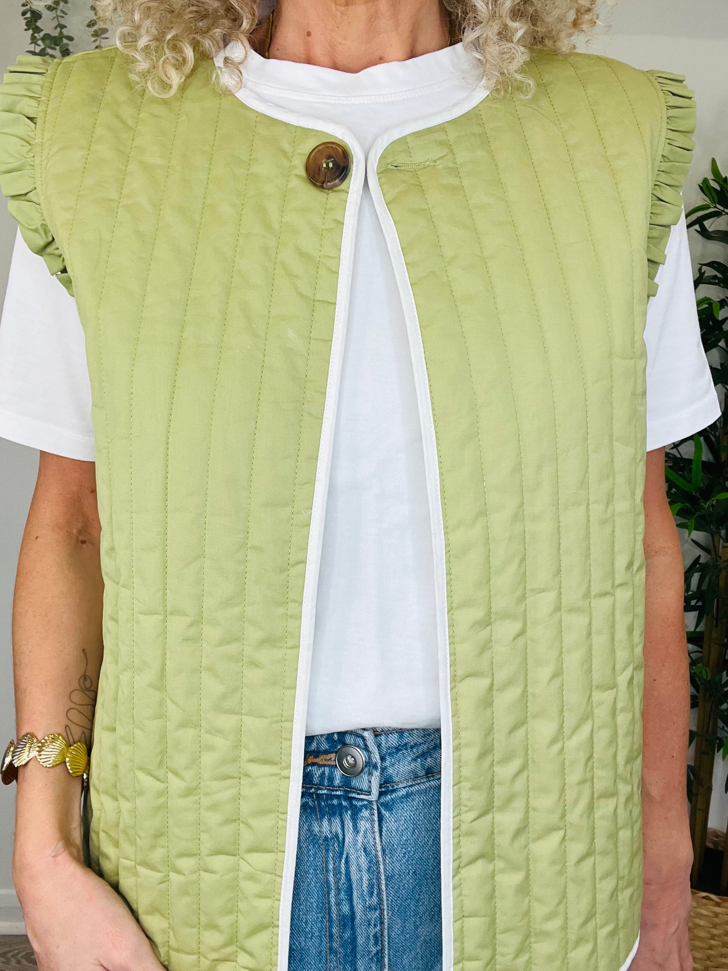 Frill Sleeve Gilet - Size 38