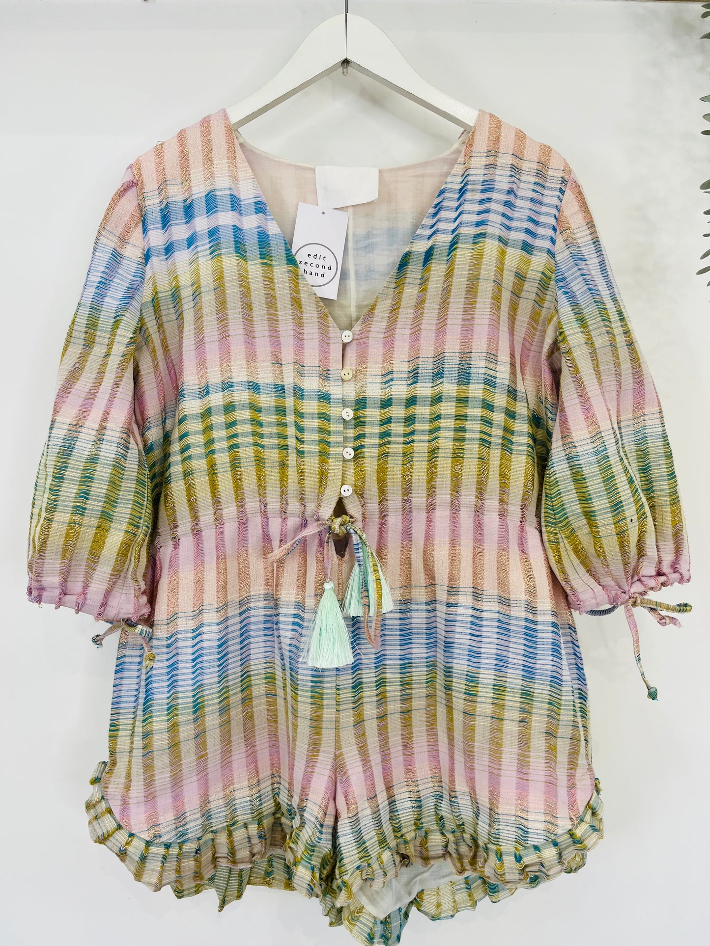 Check Playsuit - Size 3
