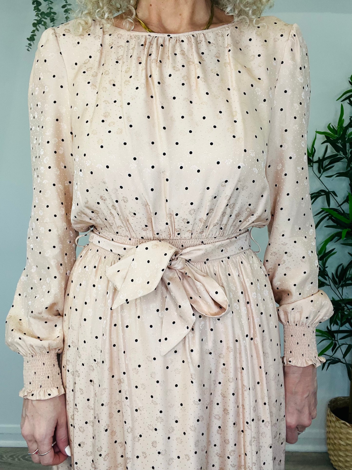 Polka Dot Midi Dress - Size 40