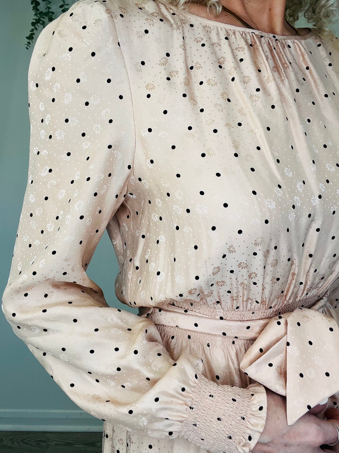 Polka Dot Midi Dress - Size 40