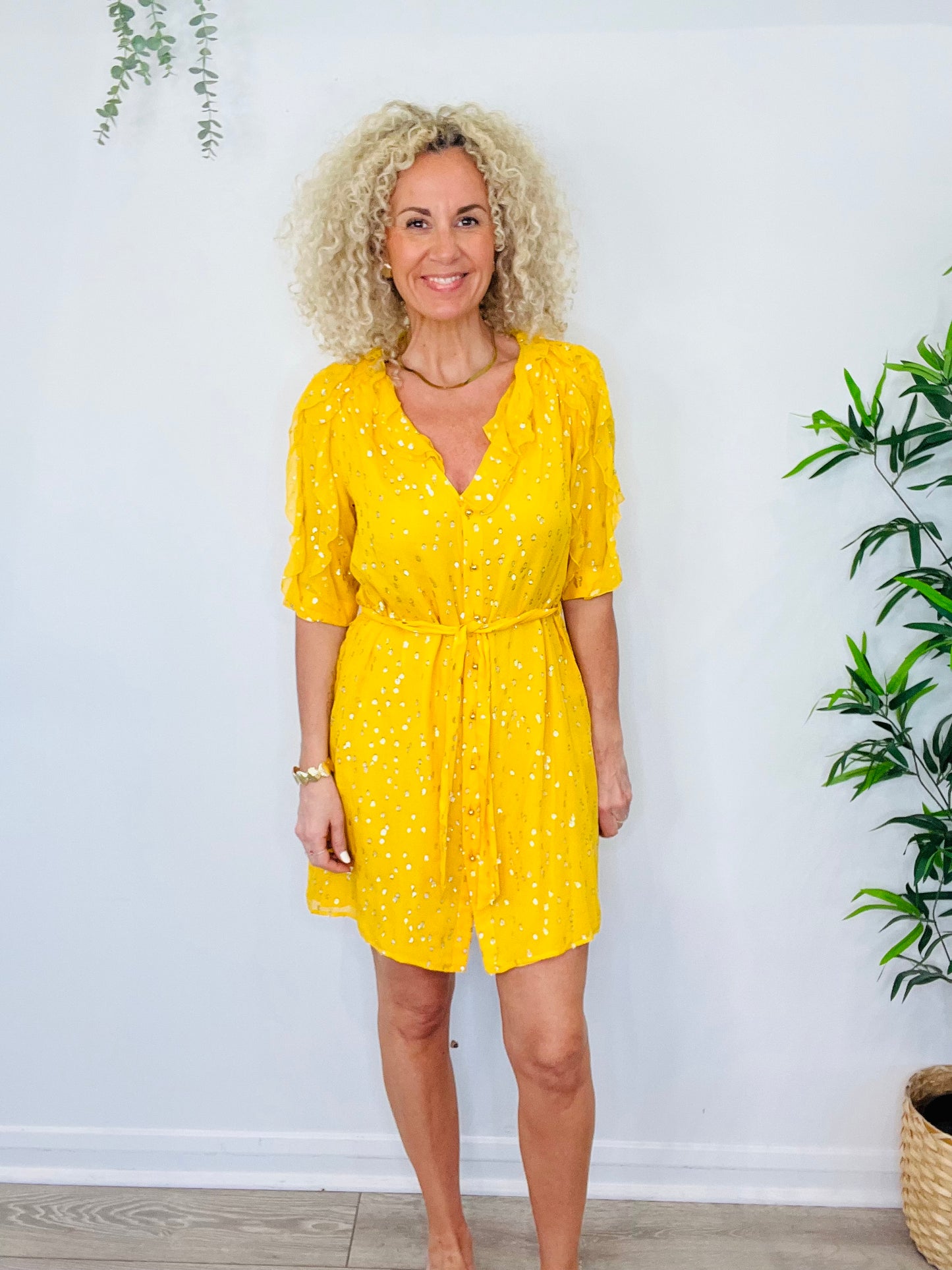 Metallic Patterned Dress - Size 36