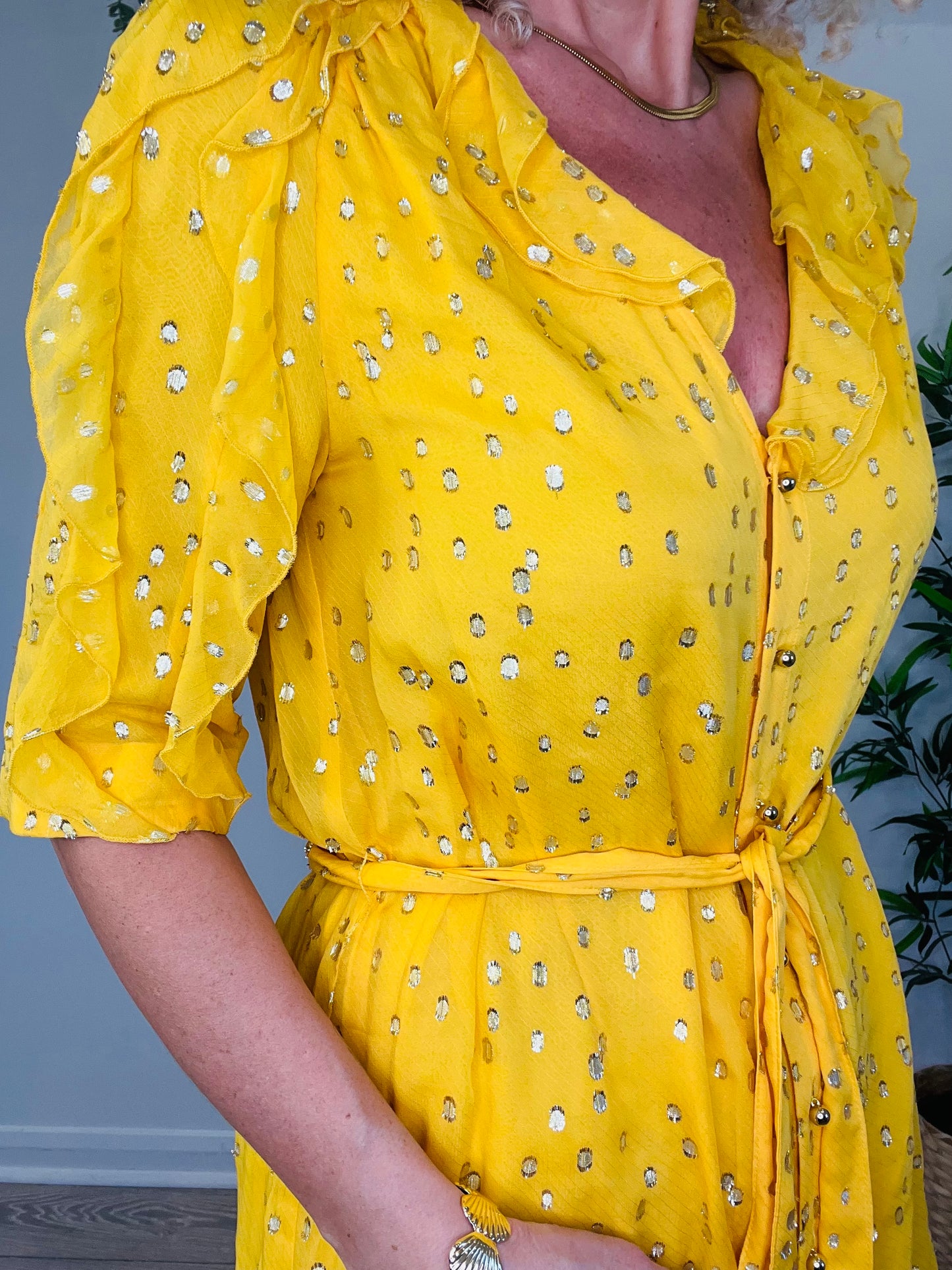 Metallic Patterned Dress - Size 36