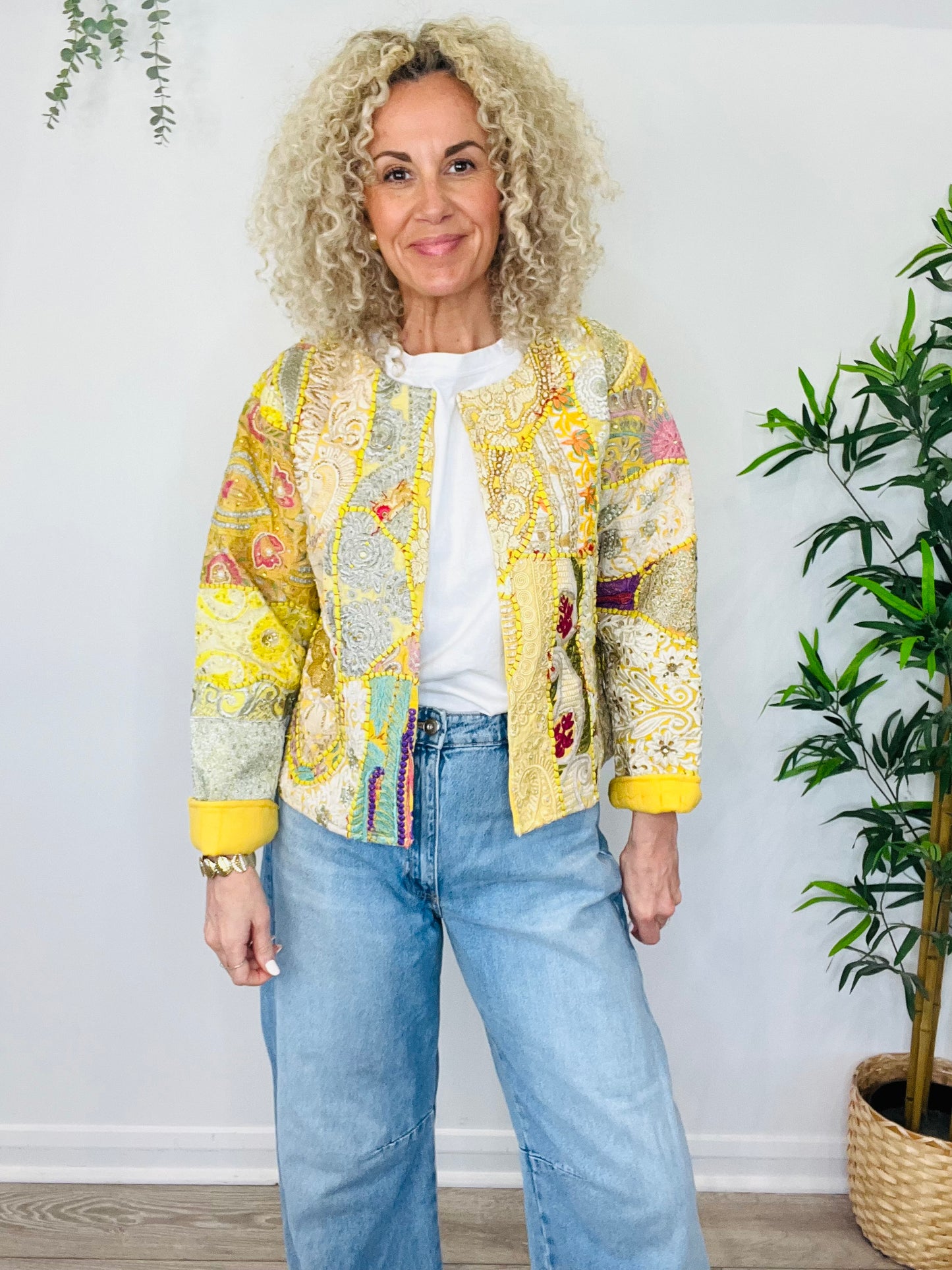 Embroidered Quilted Jacket - O/S