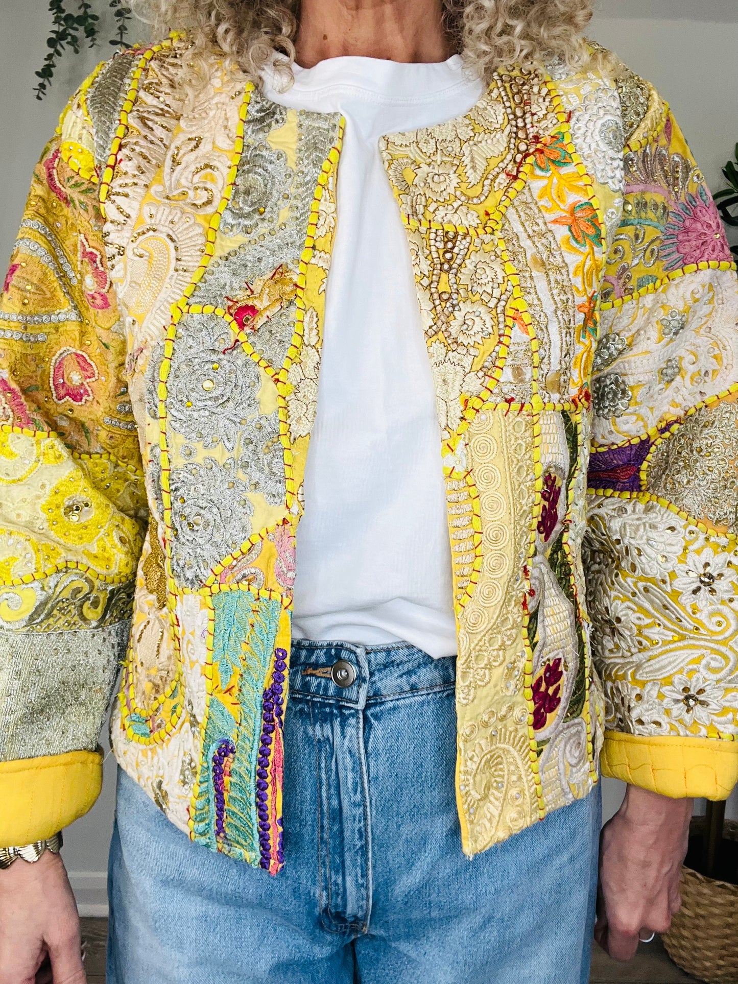 Embroidered Quilted Jacket - O/S
