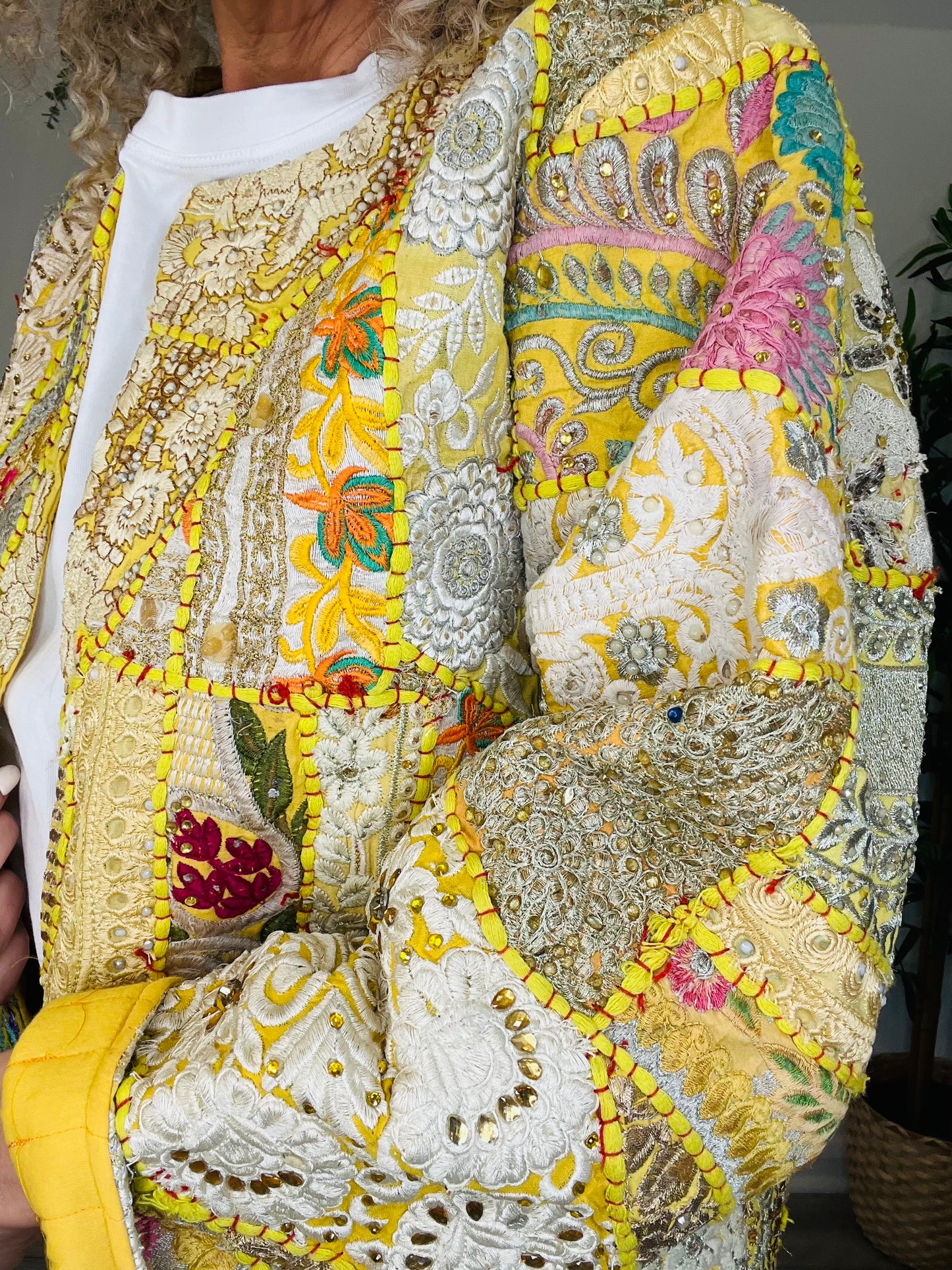 Embroidered Quilted Jacket - O/S