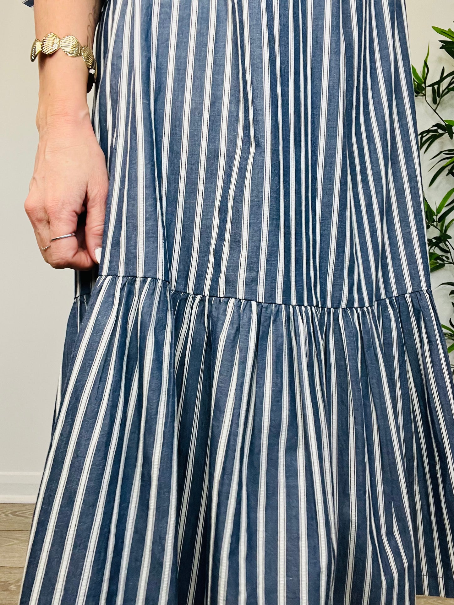 Striped Midi Dress - Size 36