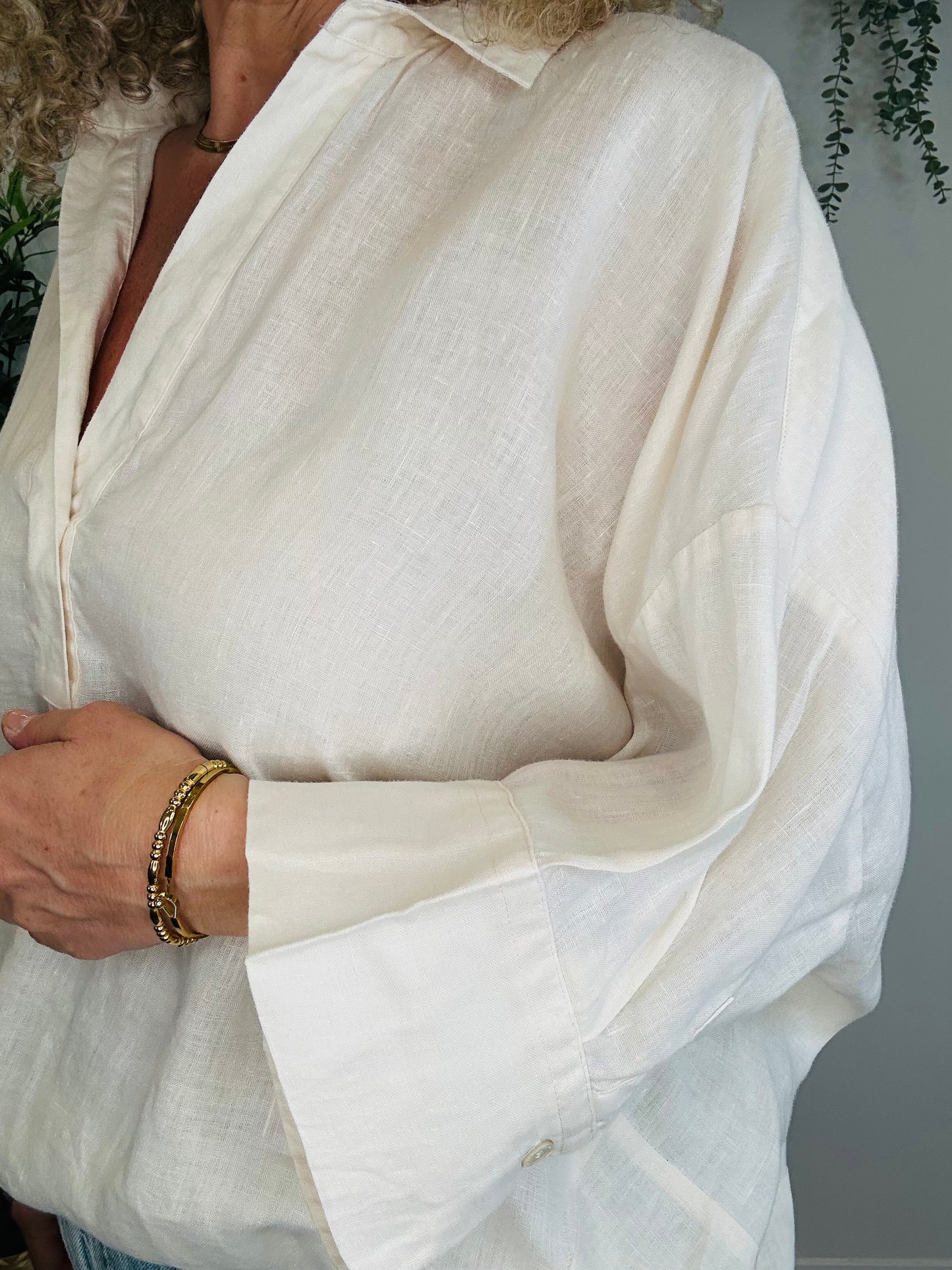 Oversized Linen Shirt - O/S