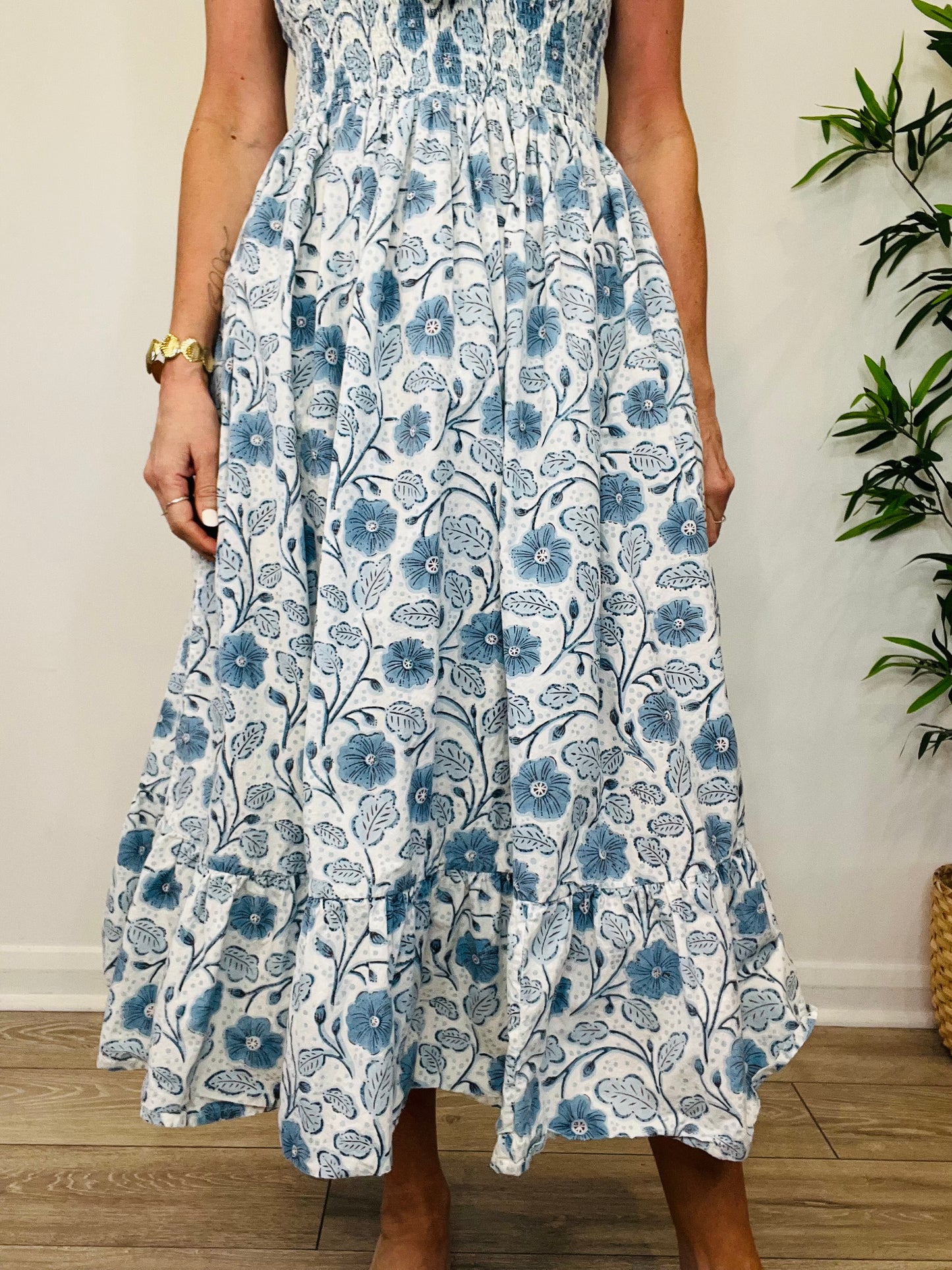 Frill Floral Dress - Size L