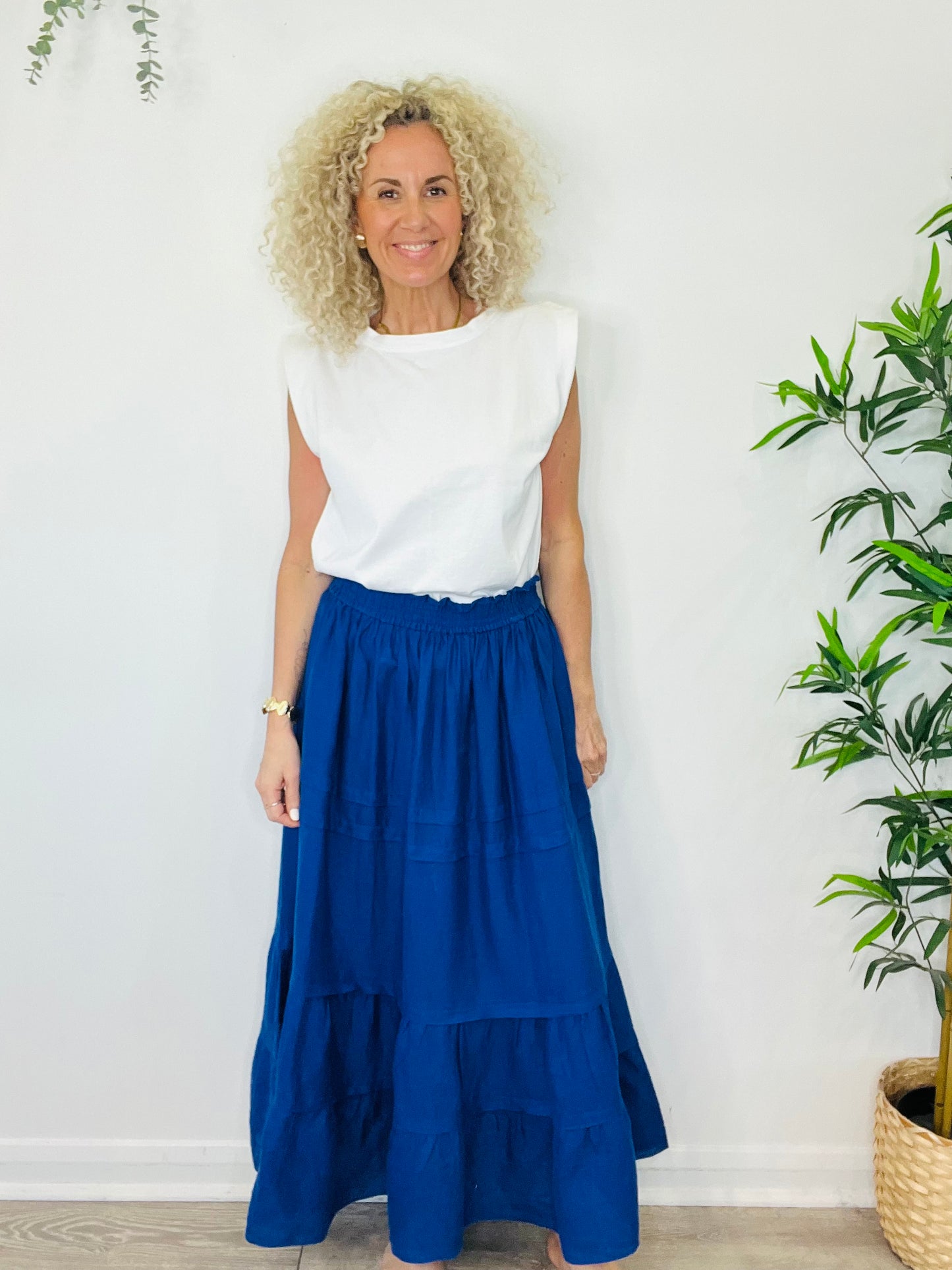 Tiered Linen Skirt - Size 12