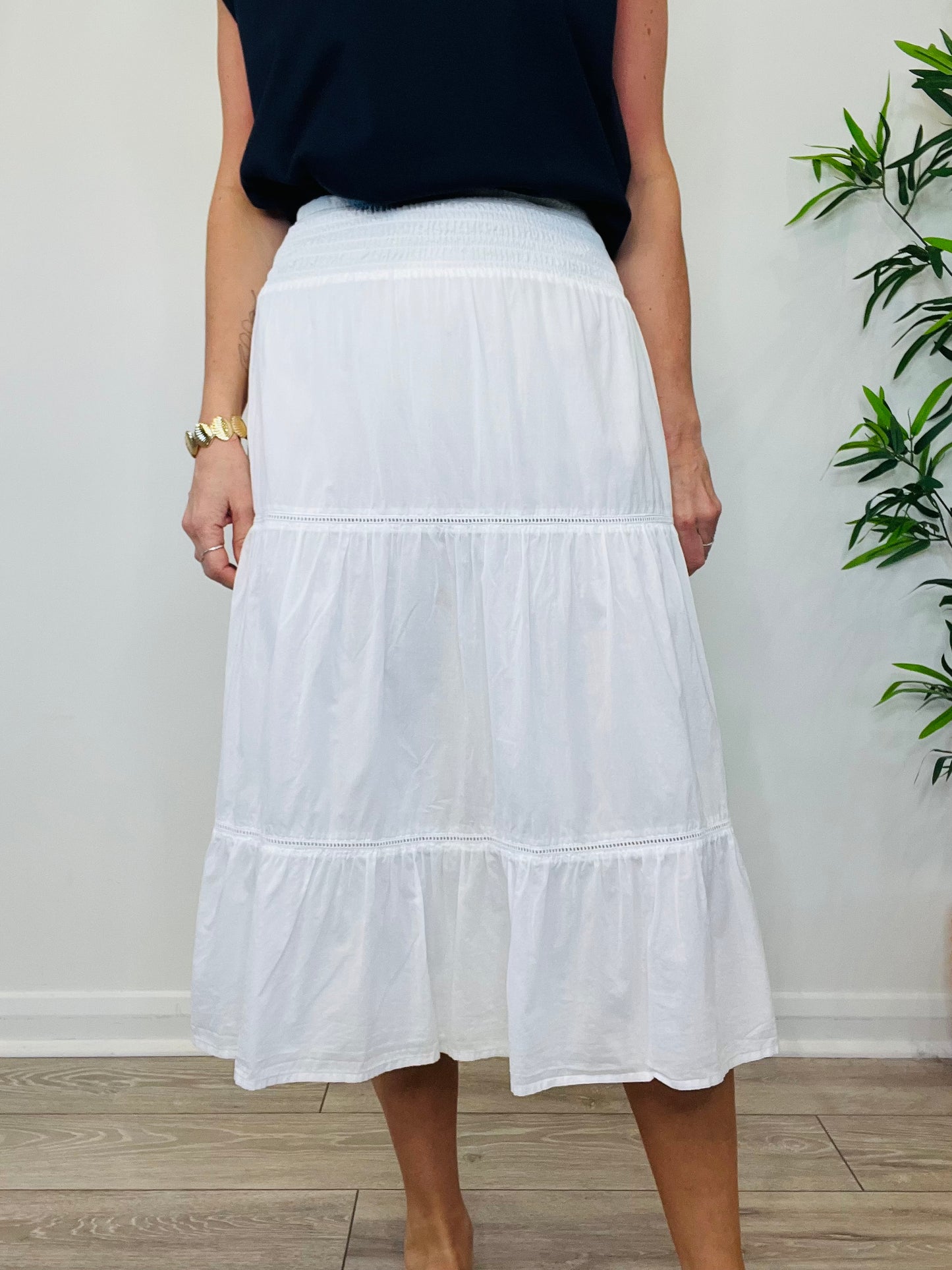 Tiered Cotton Skirt - Size S