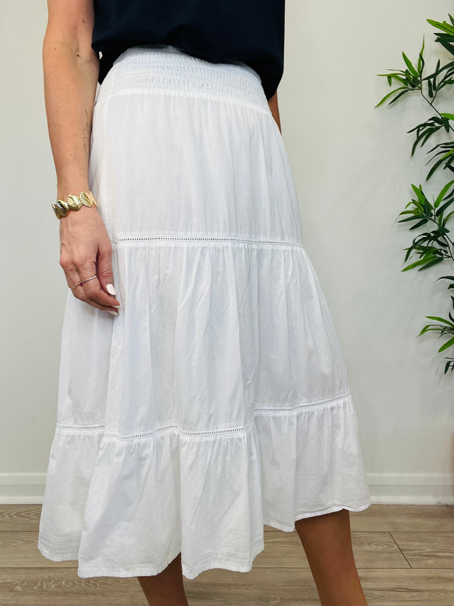 Tiered Cotton Skirt - Size S