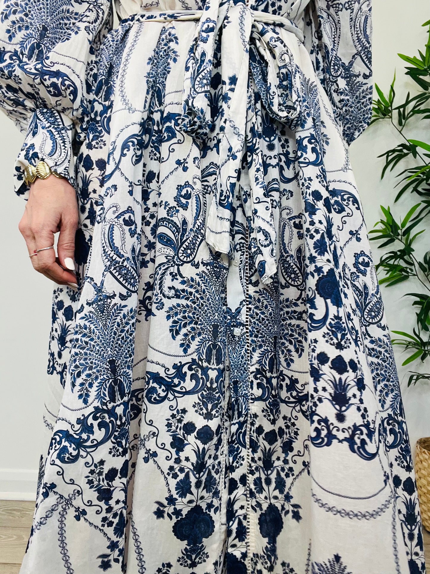 Patterned Shirt Dress - Size S