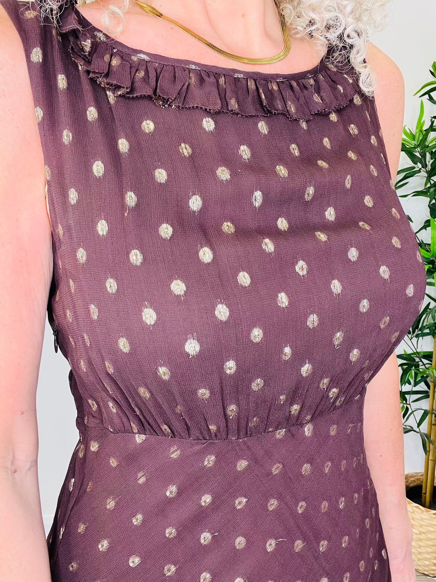Metallic Barrette Dress - Size M