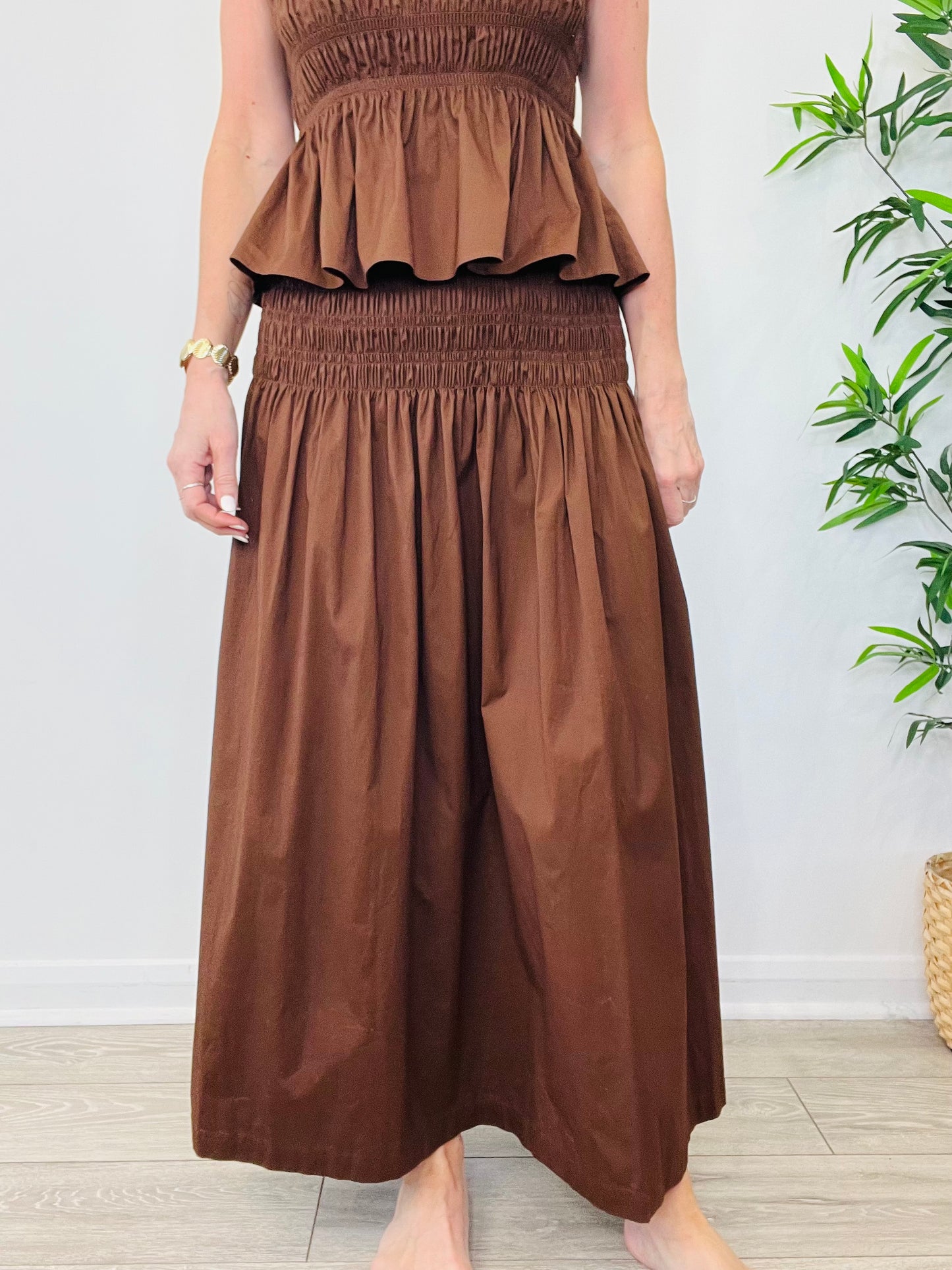 Smocked Top & Skirt Set - Size M