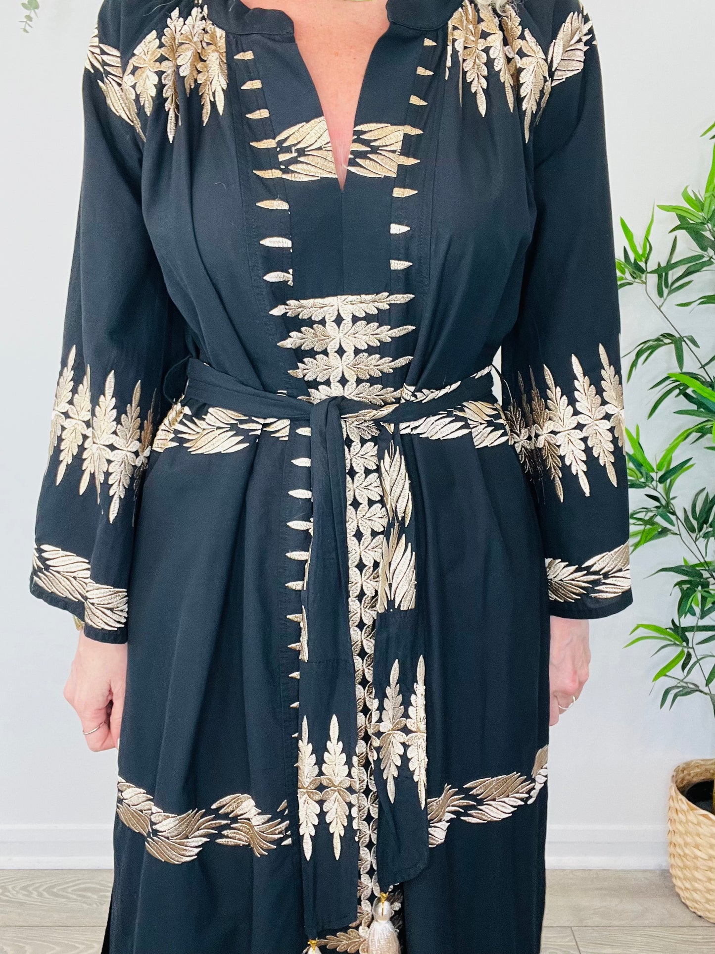 Embroidered Feather Dress - Size S