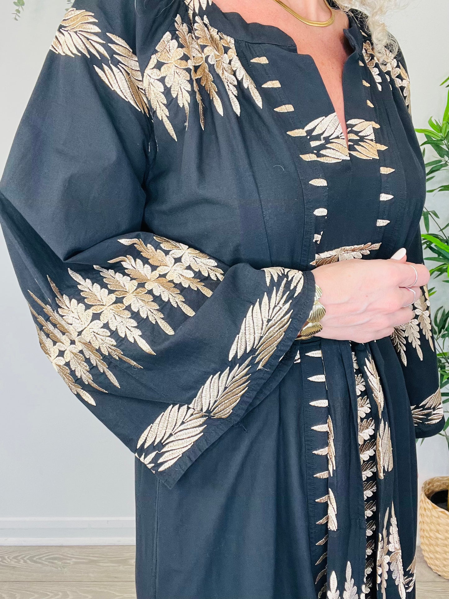 Embroidered Feather Dress - Size S