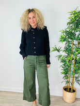 Load image into Gallery viewer, Wide Leg Cotton Trousers - Size 40
