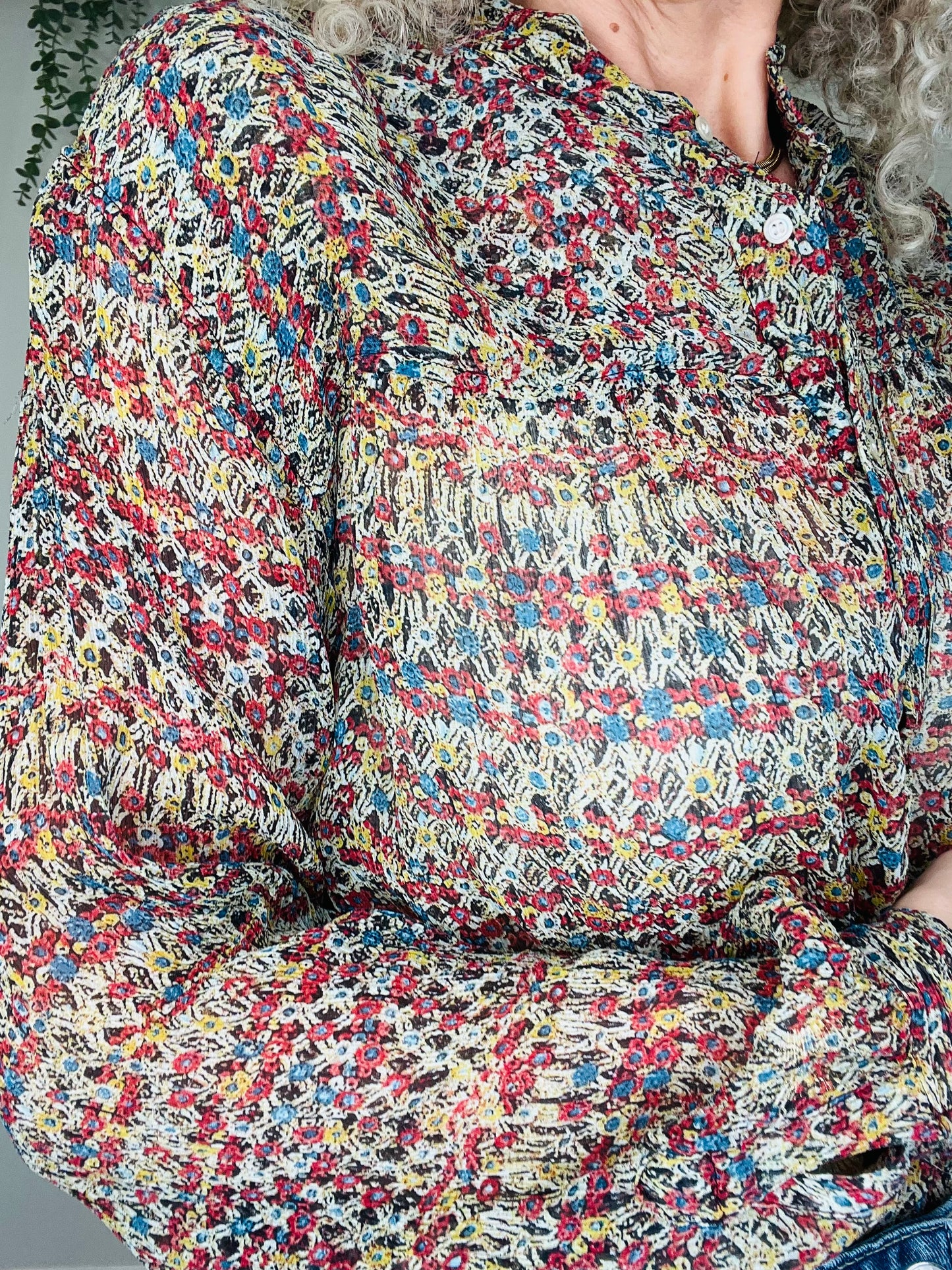 Patterned Chiffon Blouse - Size 36