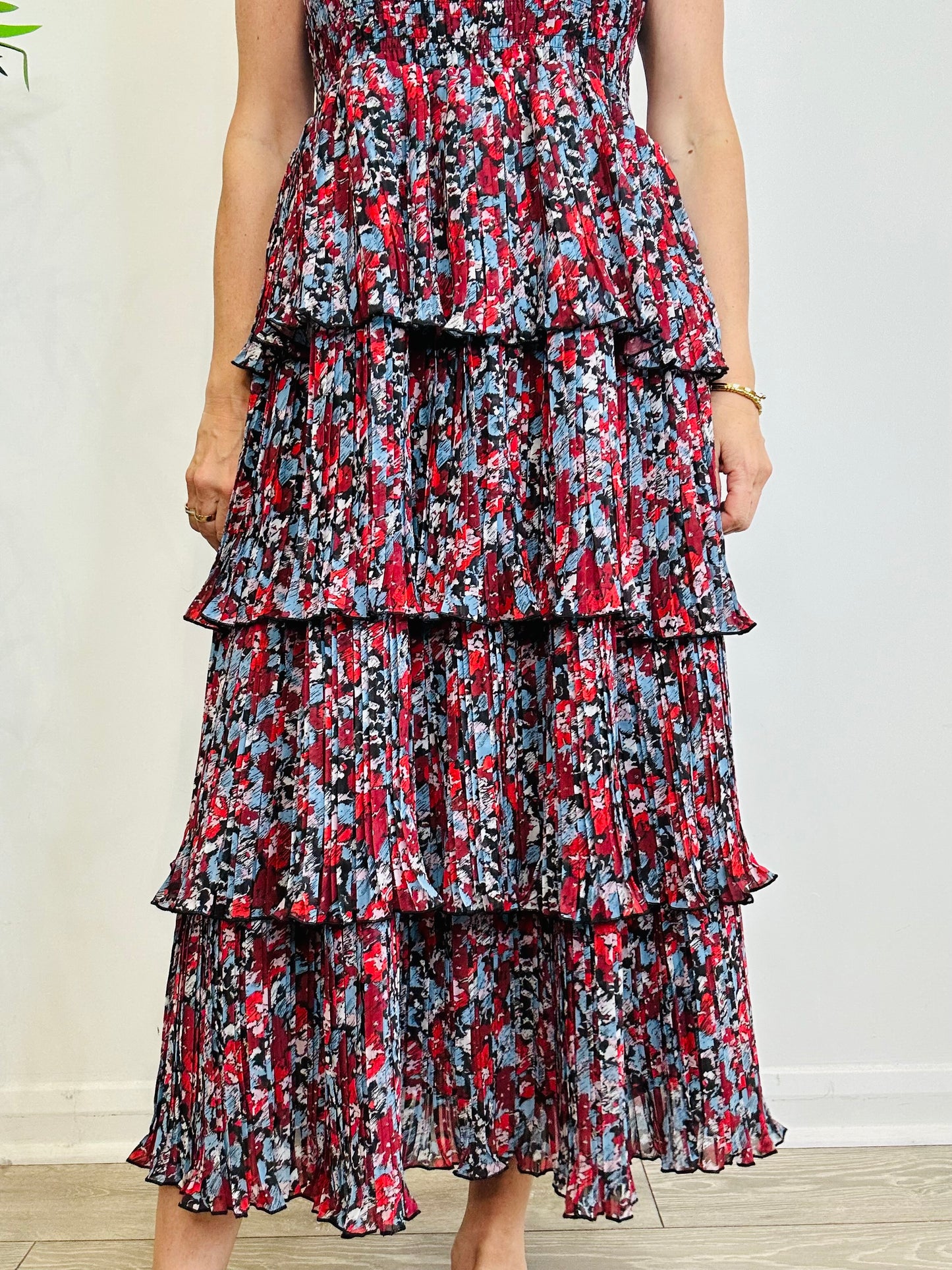 Patterned Tiered Dress - Size 42