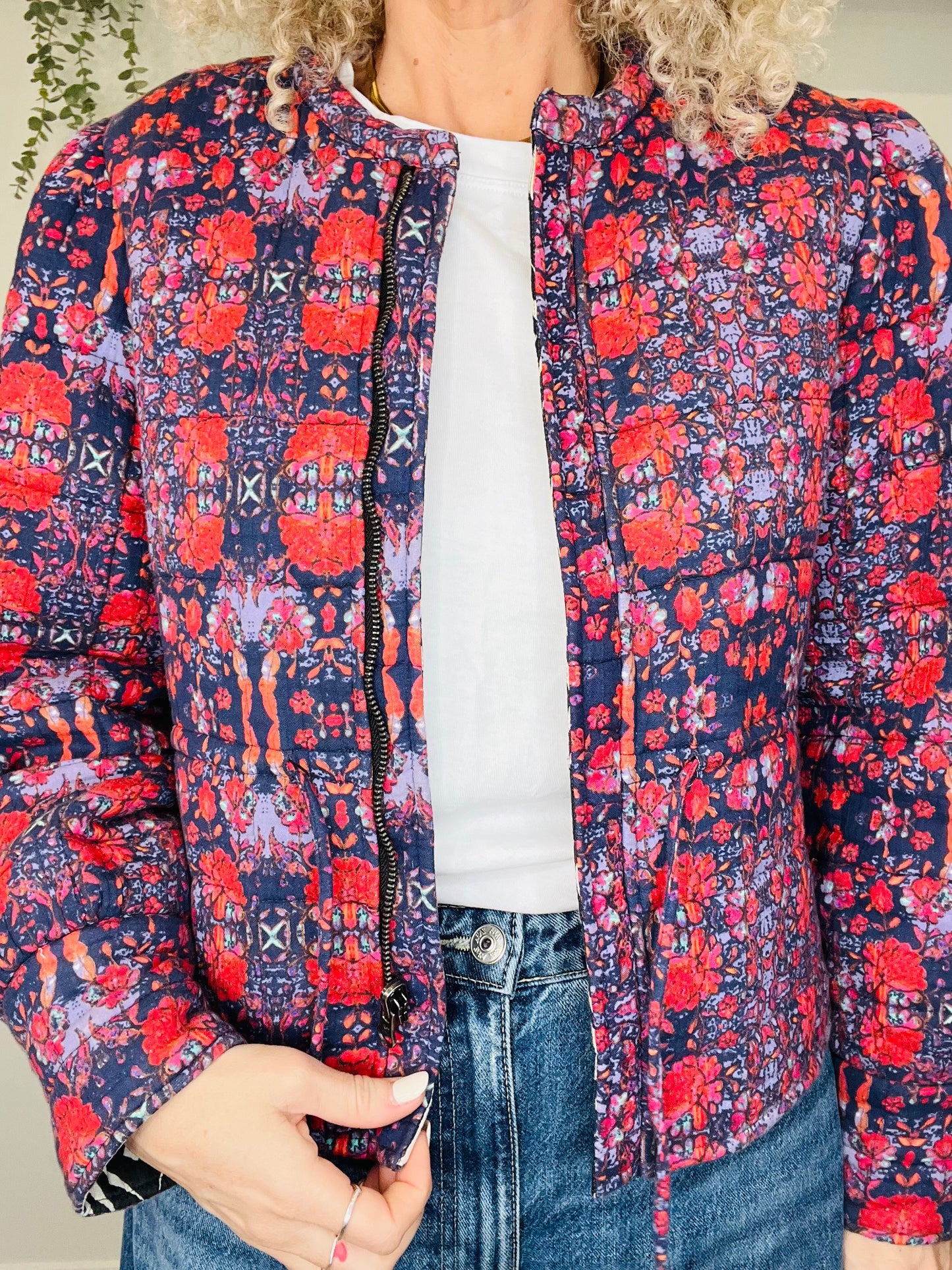 Floral Quilted Jacket - Size 2