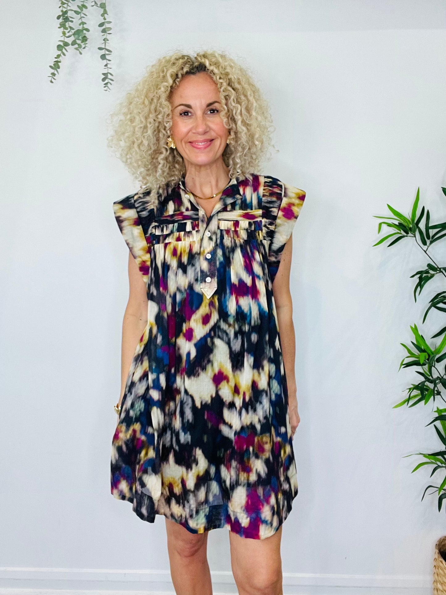 Leazali Patterned Dress - Size 34