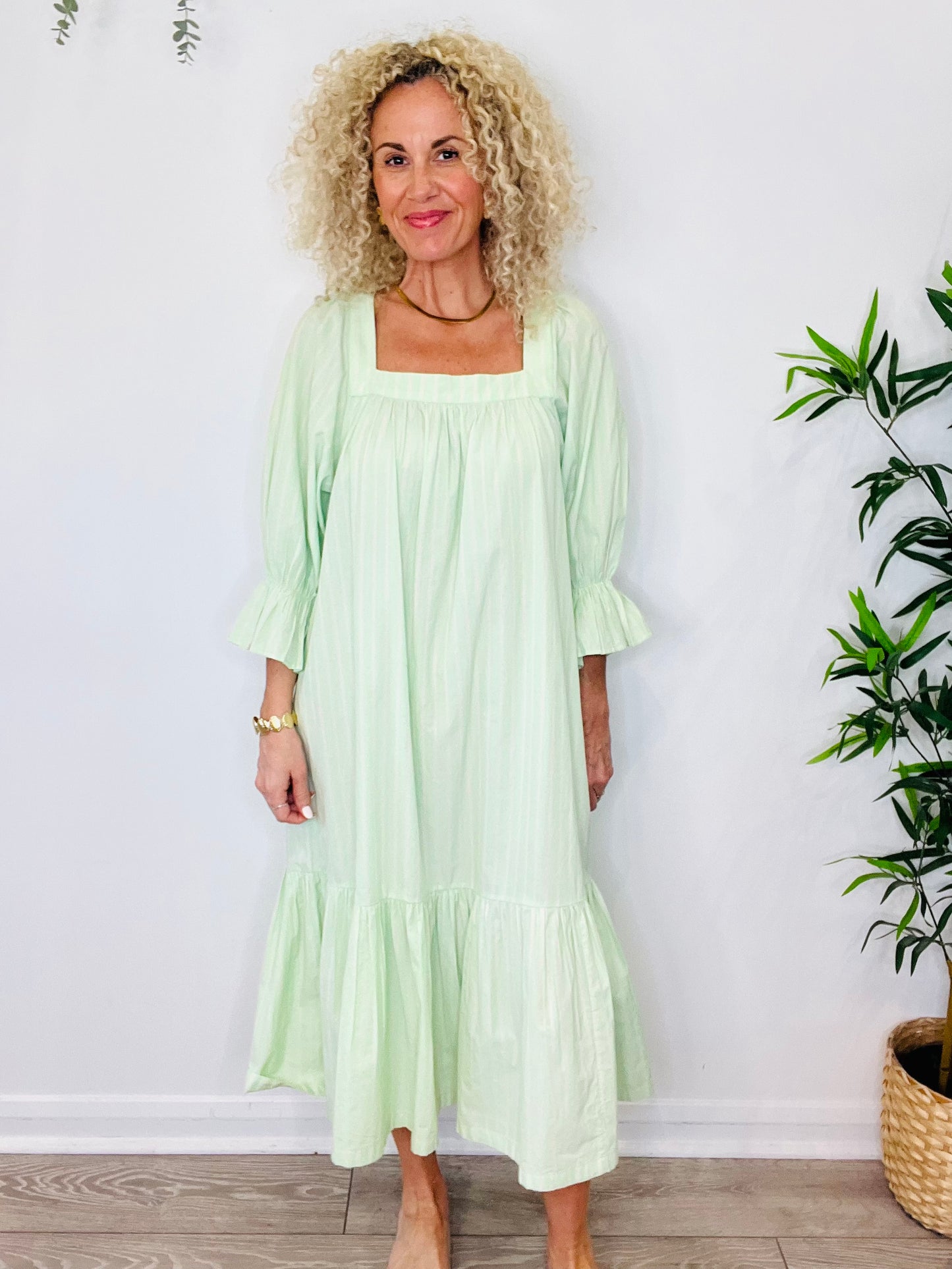 Striped Midi Dress - Size 38