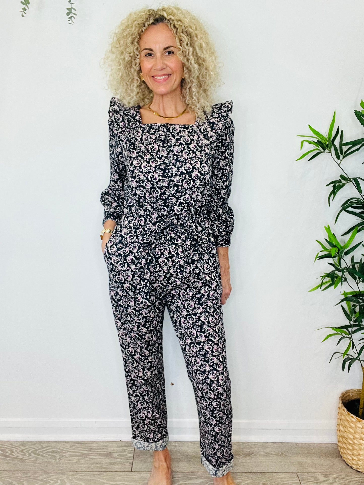 Paisley Print Jumpsuit - Size M
