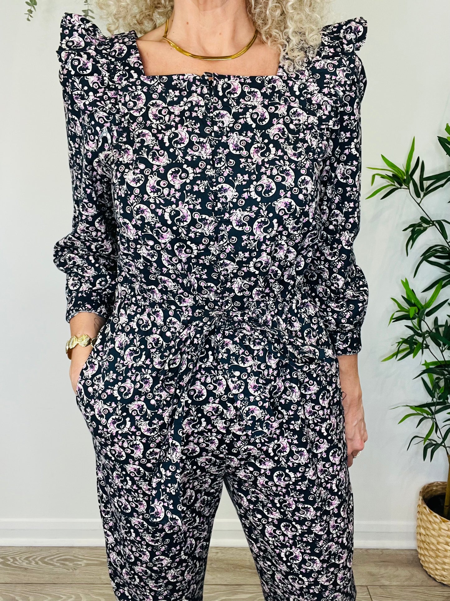 Paisley Print Jumpsuit - Size M