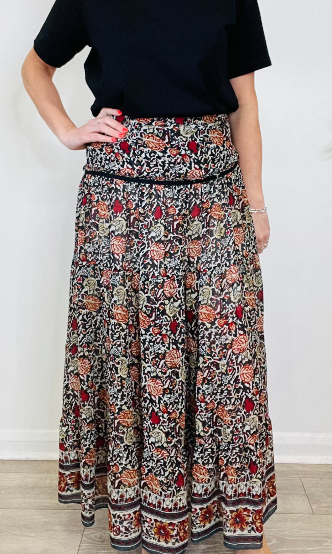 Patterned Maxi Skirt - Size 3