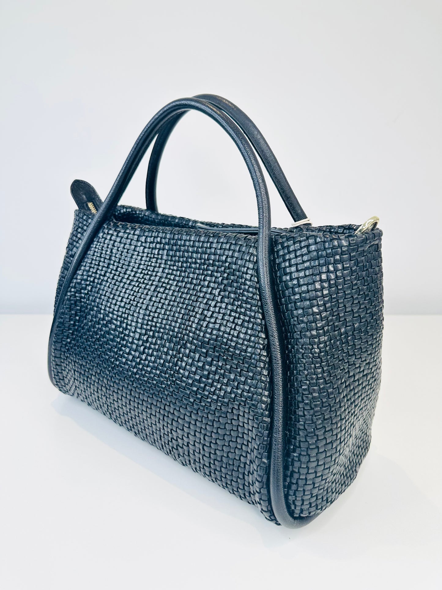 Woven Leather Willow Shopper