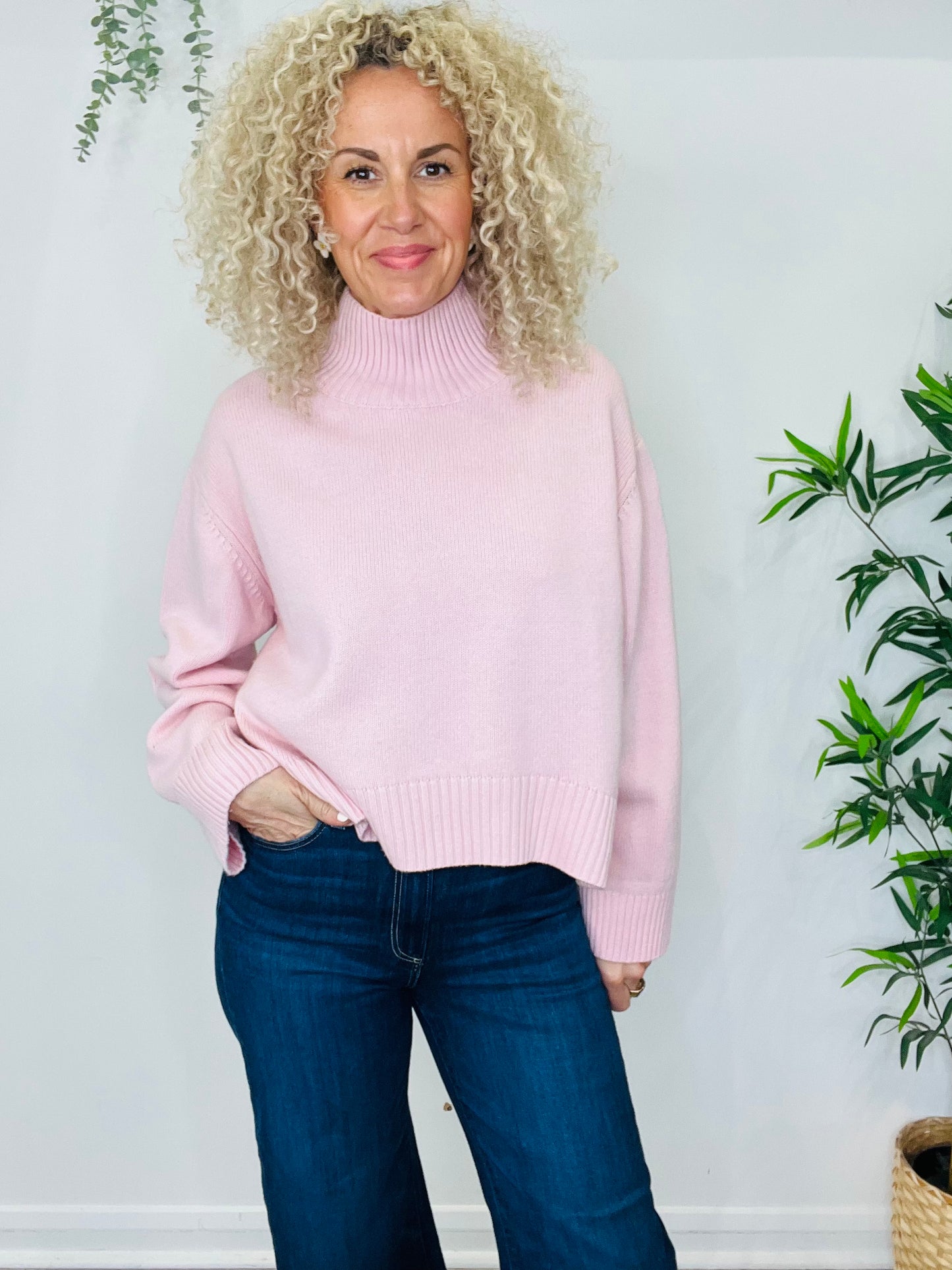 Wool High-Neck Jumper - Size M