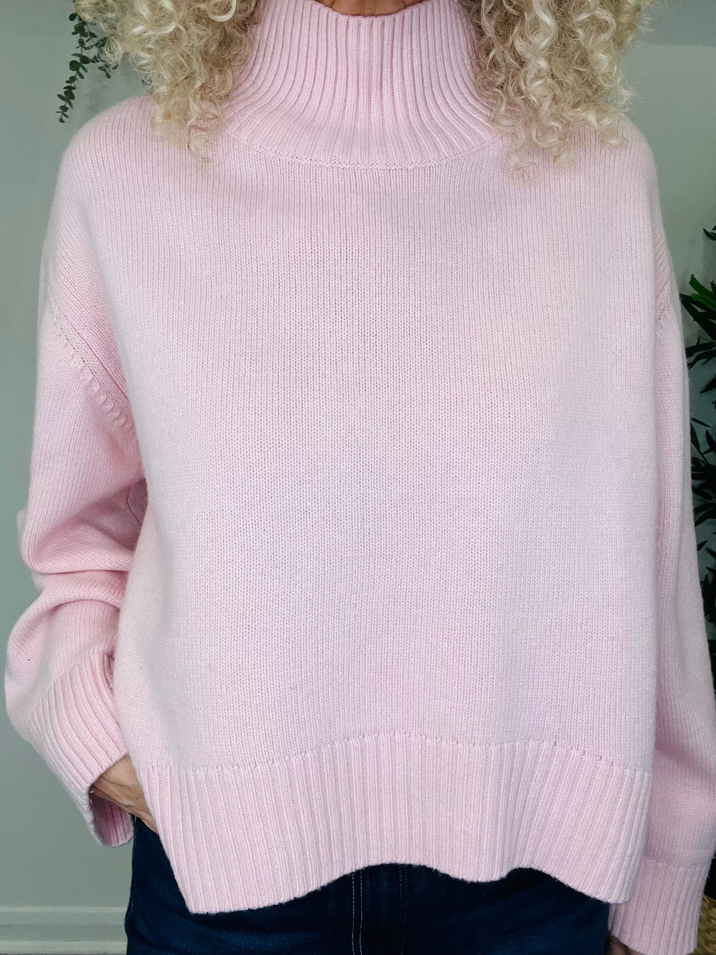 Wool High-Neck Jumper - Size M