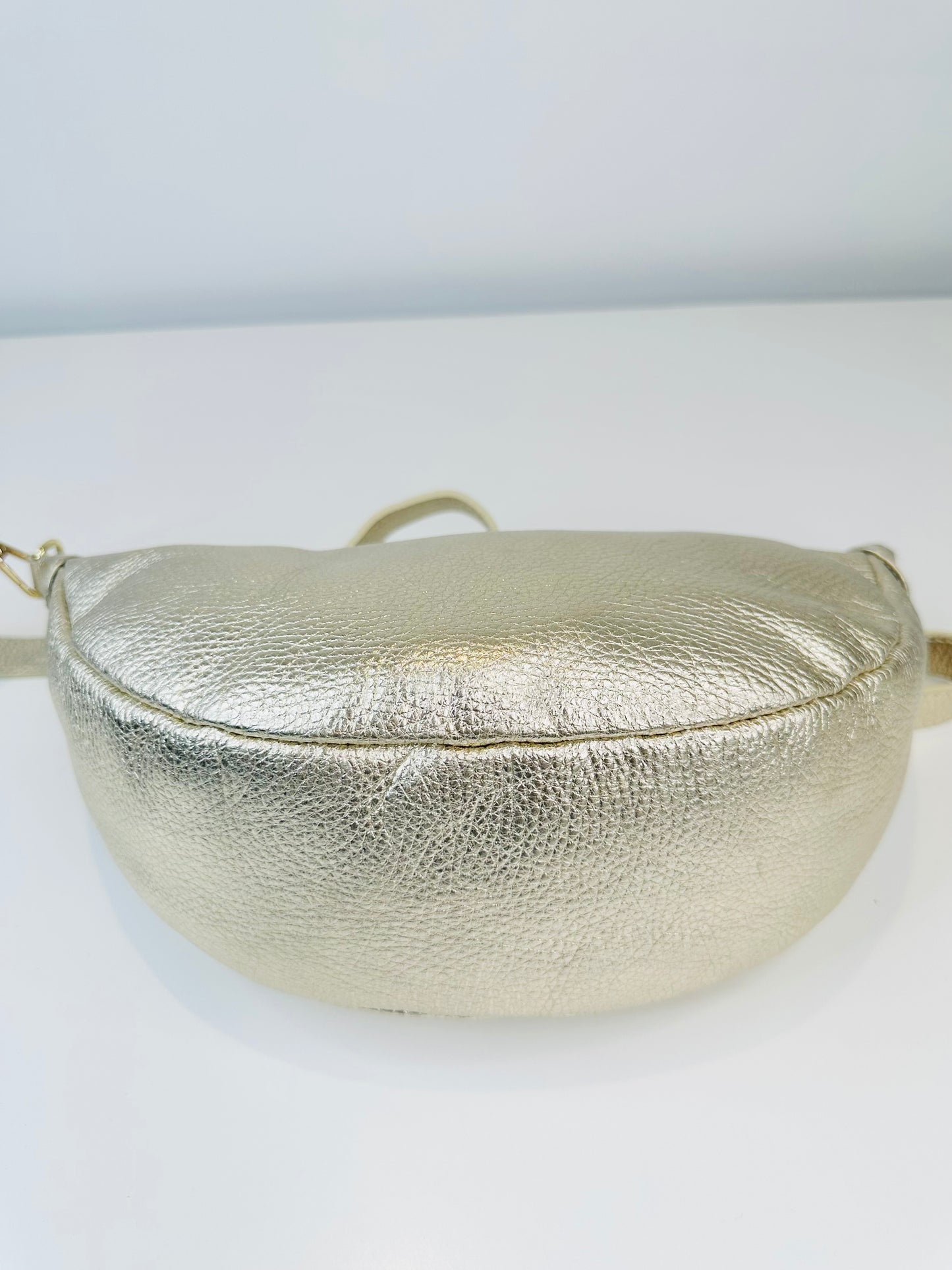 Metallic Leather Crossbody Bag